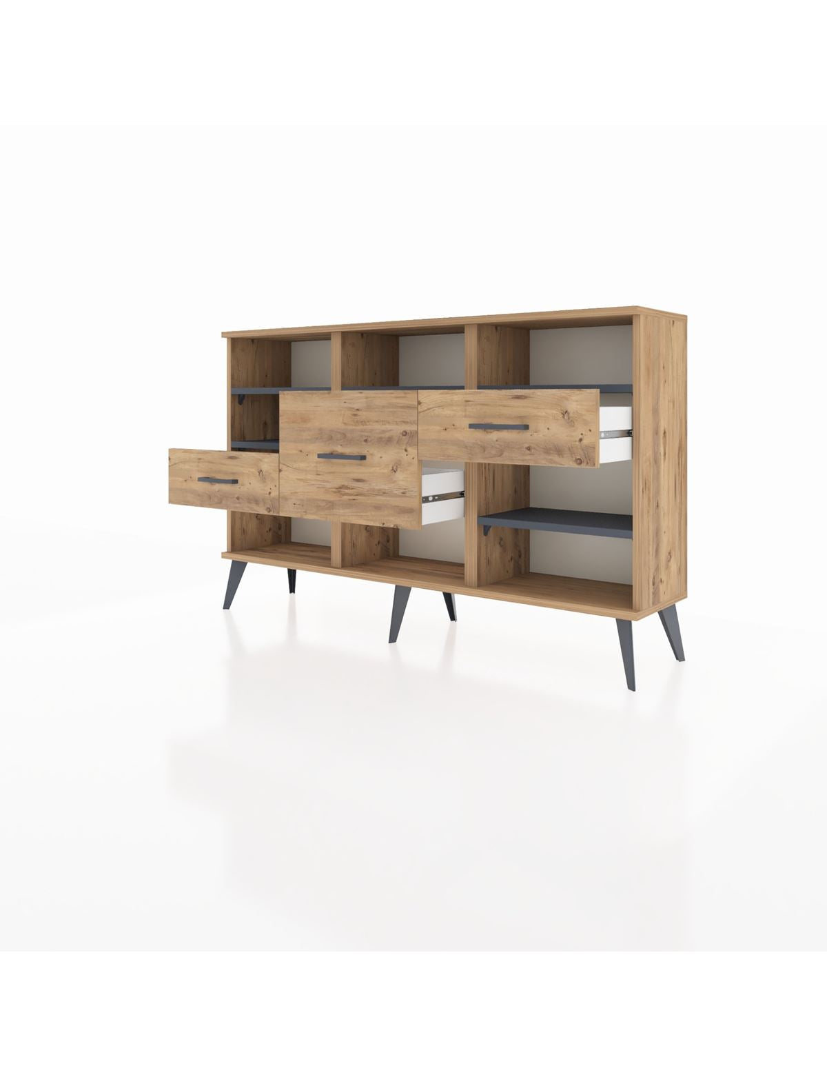 Arges Konsol 5 Raflı 3 Çekmeceli 132x30x83 - S144M004V27A