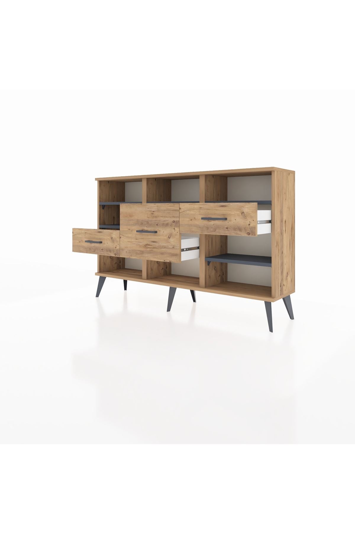 Arges Konsol 5 Raflı 3 Çekmeceli 132x30x83 - S144M004V27A