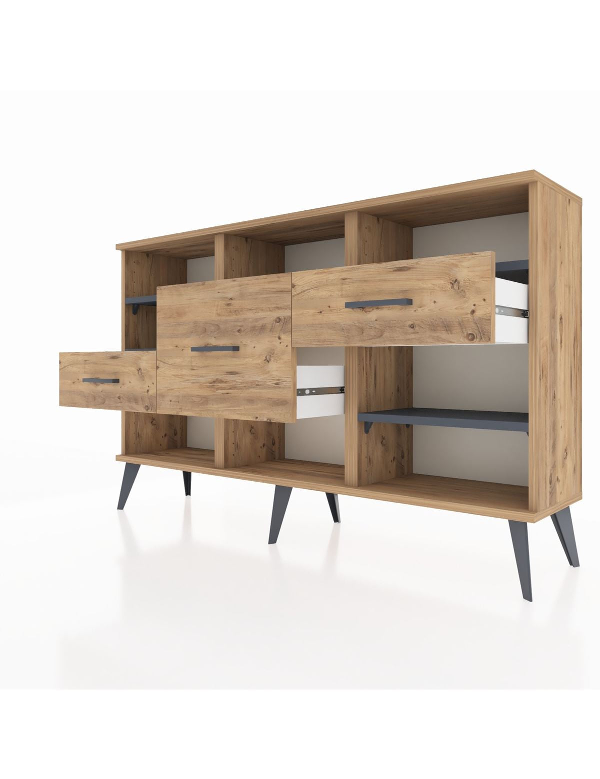 Arges Konsol 5 Raflı 3 Çekmeceli 132x30x83 - S144M004V27A