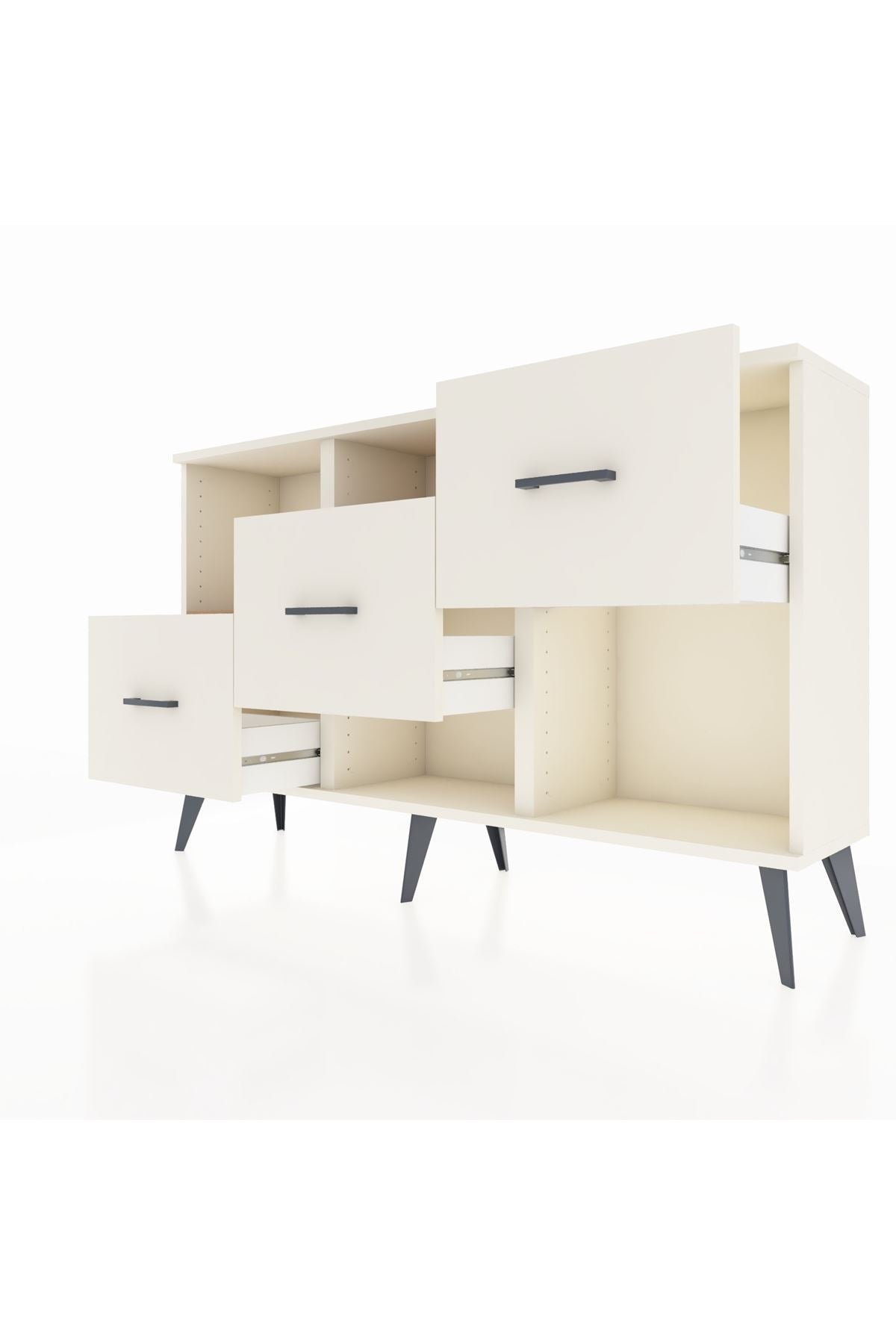 Arges Konsol 2 Raflı 3 Çekmeceli 132x30x83 - S144M005V01A