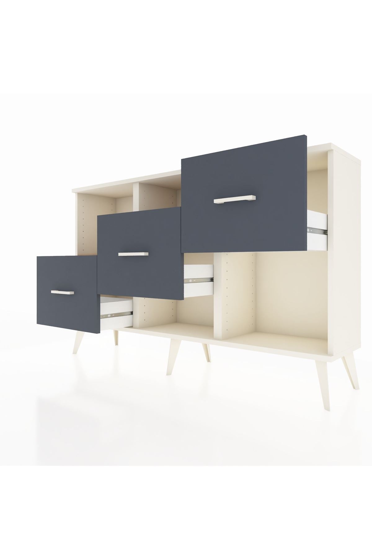 Arges Konsol 2 Raflı 3 Çekmeceli 132x30x83 - S144M005V02A