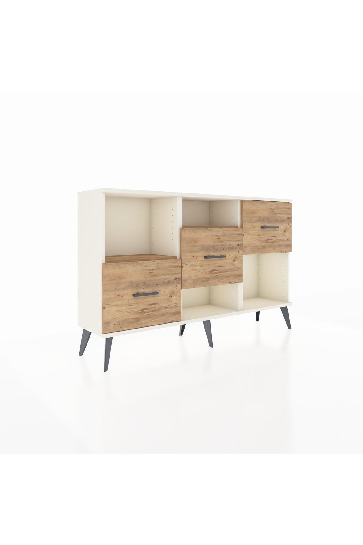 Arges Konsol 2 Raflı 3 Çekmeceli 132x30x83 - S144M005V03A