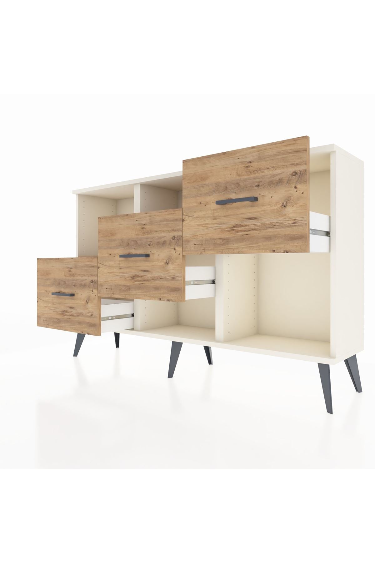 Arges Konsol 2 Raflı 3 Çekmeceli 132x30x83 - S144M005V03A