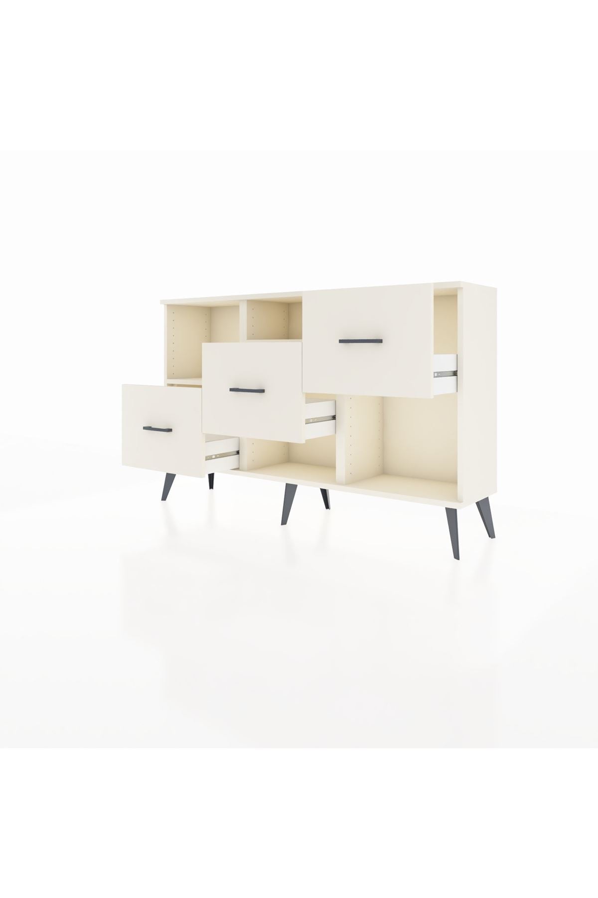 Arges Konsol 2 Raflı 3 Çekmeceli 132x30x83 - S144M005V04A