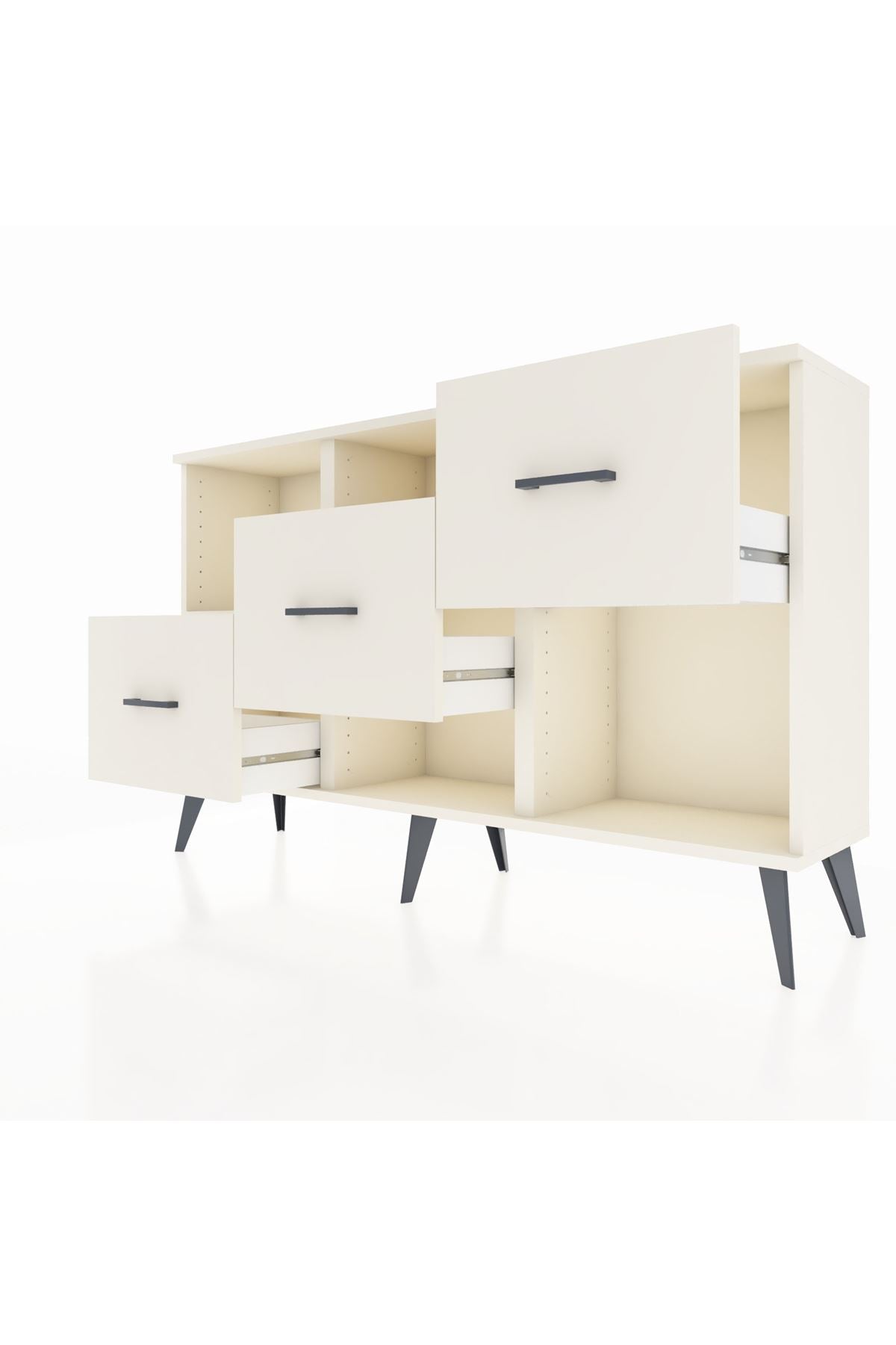 Arges Konsol 2 Raflı 3 Çekmeceli 132x30x83 - S144M005V04A