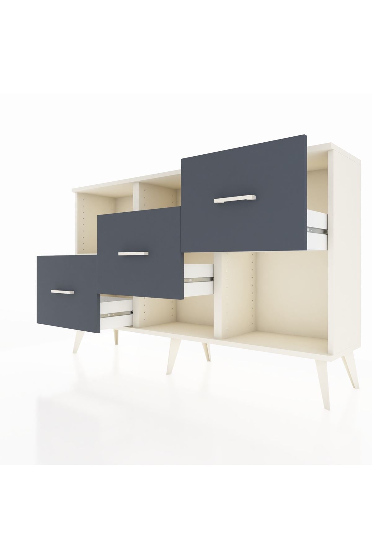 Arges Konsol 2 Raflı 3 Çekmeceli 132x30x83 - S144M005V05A