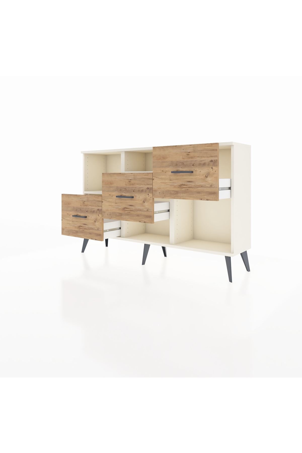 Arges Konsol 2 Raflı 3 Çekmeceli 132x30x83 - S144M005V06A