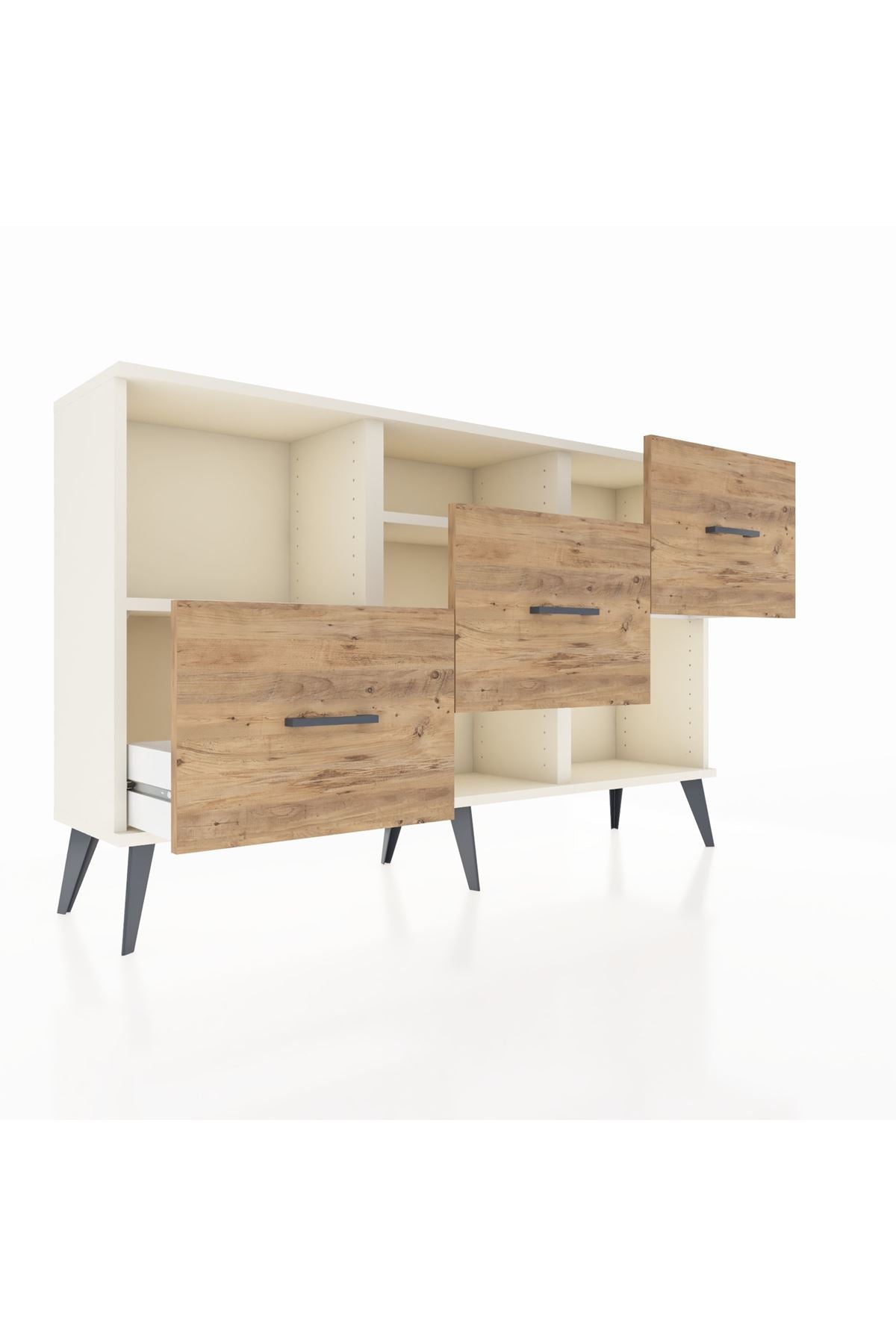 Arges Konsol 2 Raflı 3 Çekmeceli 132x30x83 - S144M005V06A