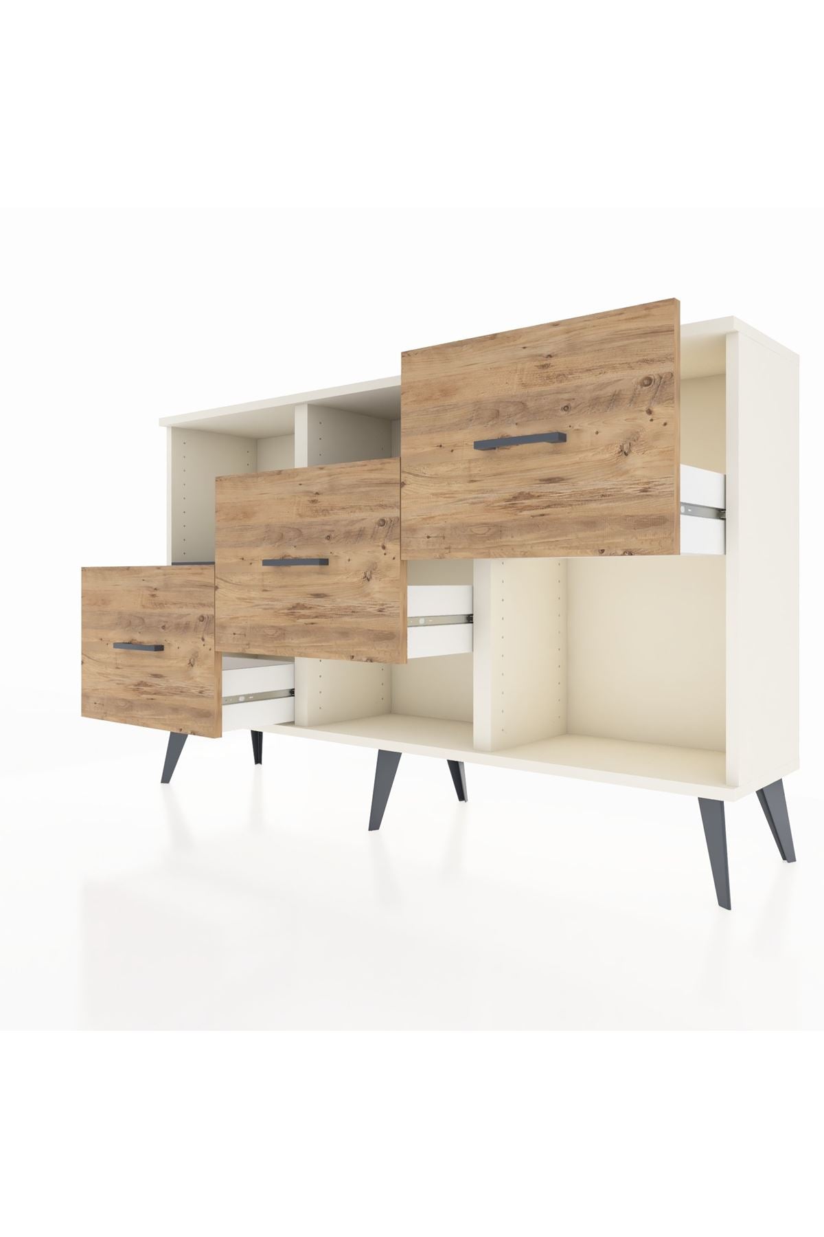 Arges Konsol 2 Raflı 3 Çekmeceli 132x30x83 - S144M005V09A