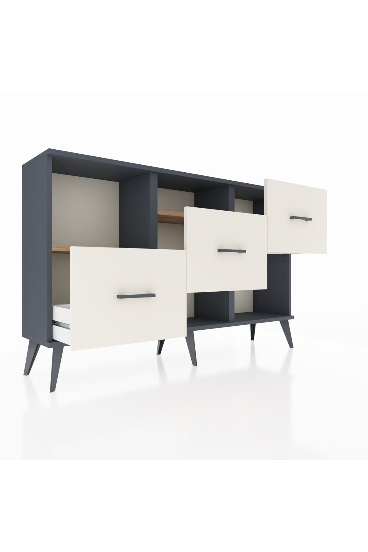 Arges Konsol 2 Raflı 3 Çekmeceli 132x30x83 - S144M005V10A