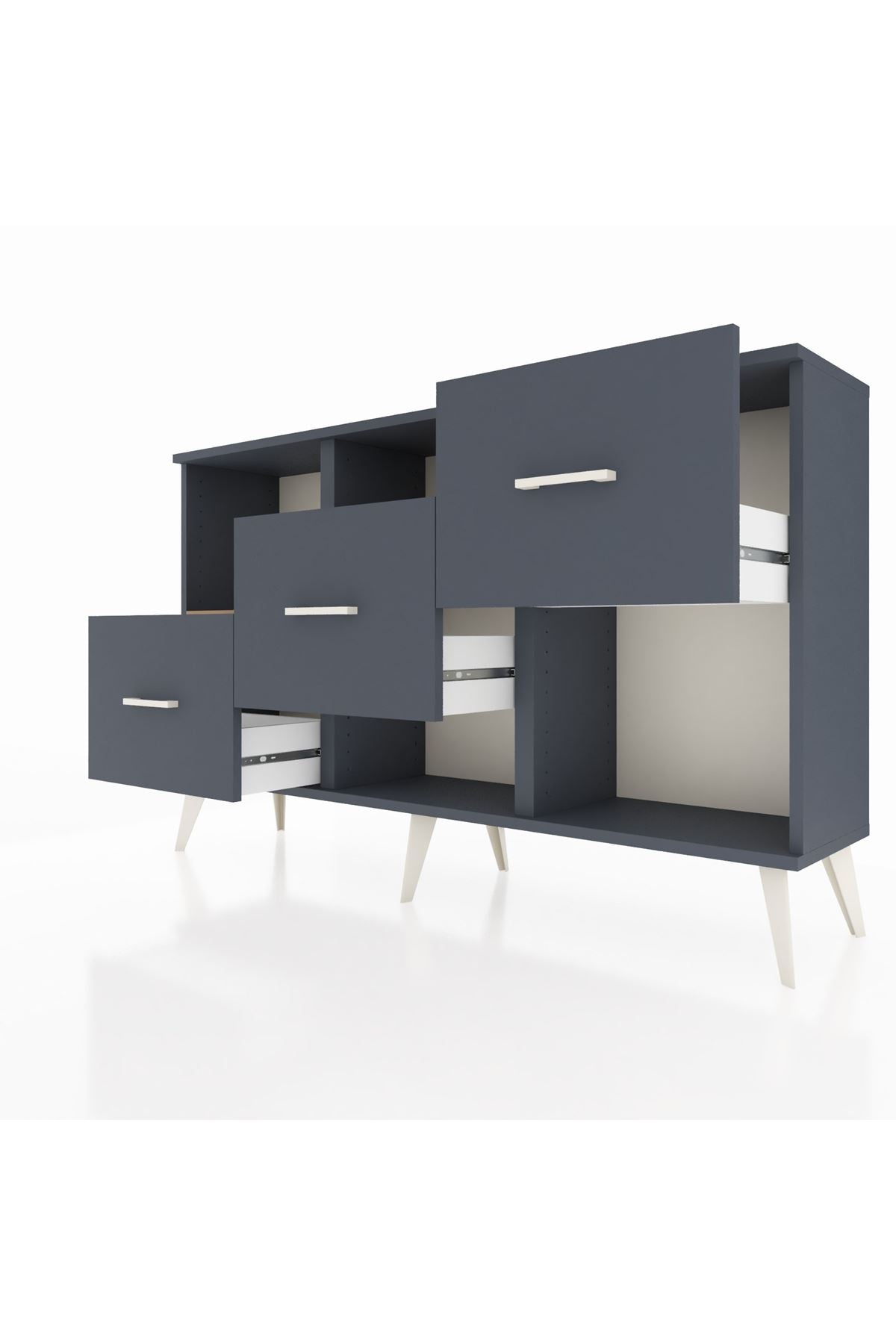 Arges Konsol 2 Raflı 3 Çekmeceli 132x30x83 - S144M005V11A