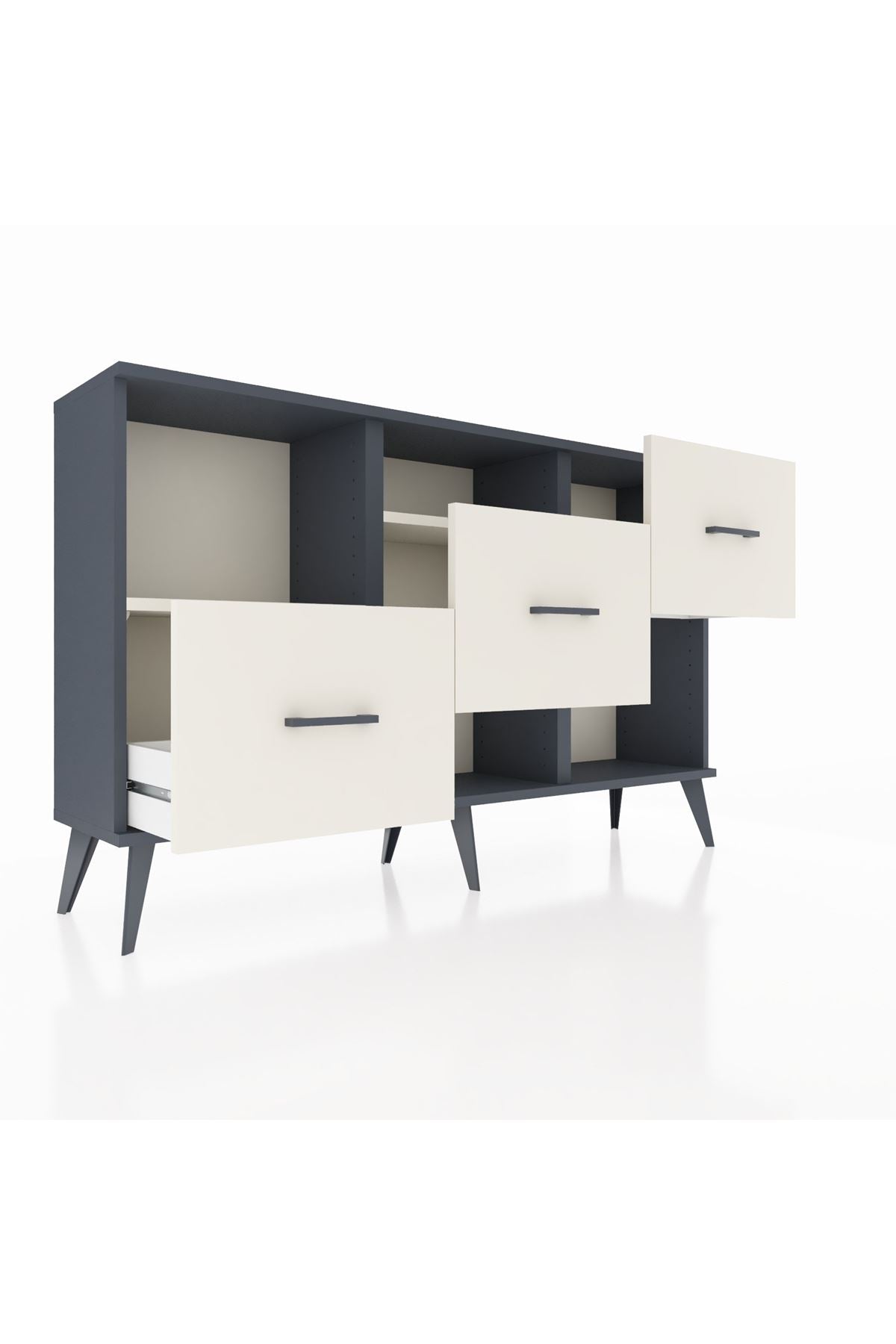 Arges Konsol 2 Raflı 3 Çekmeceli 132x30x83 - S144M005V13A