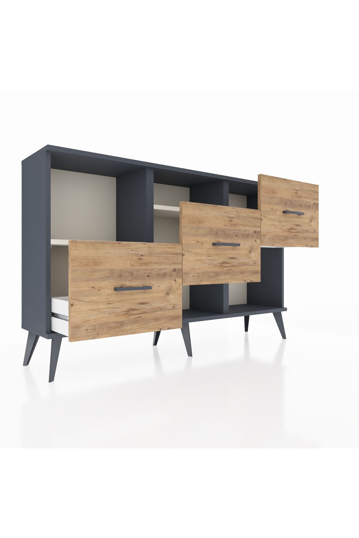 Arges Konsol 2 Raflı 3 Çekmeceli 132x30x83 - S144M005V15A