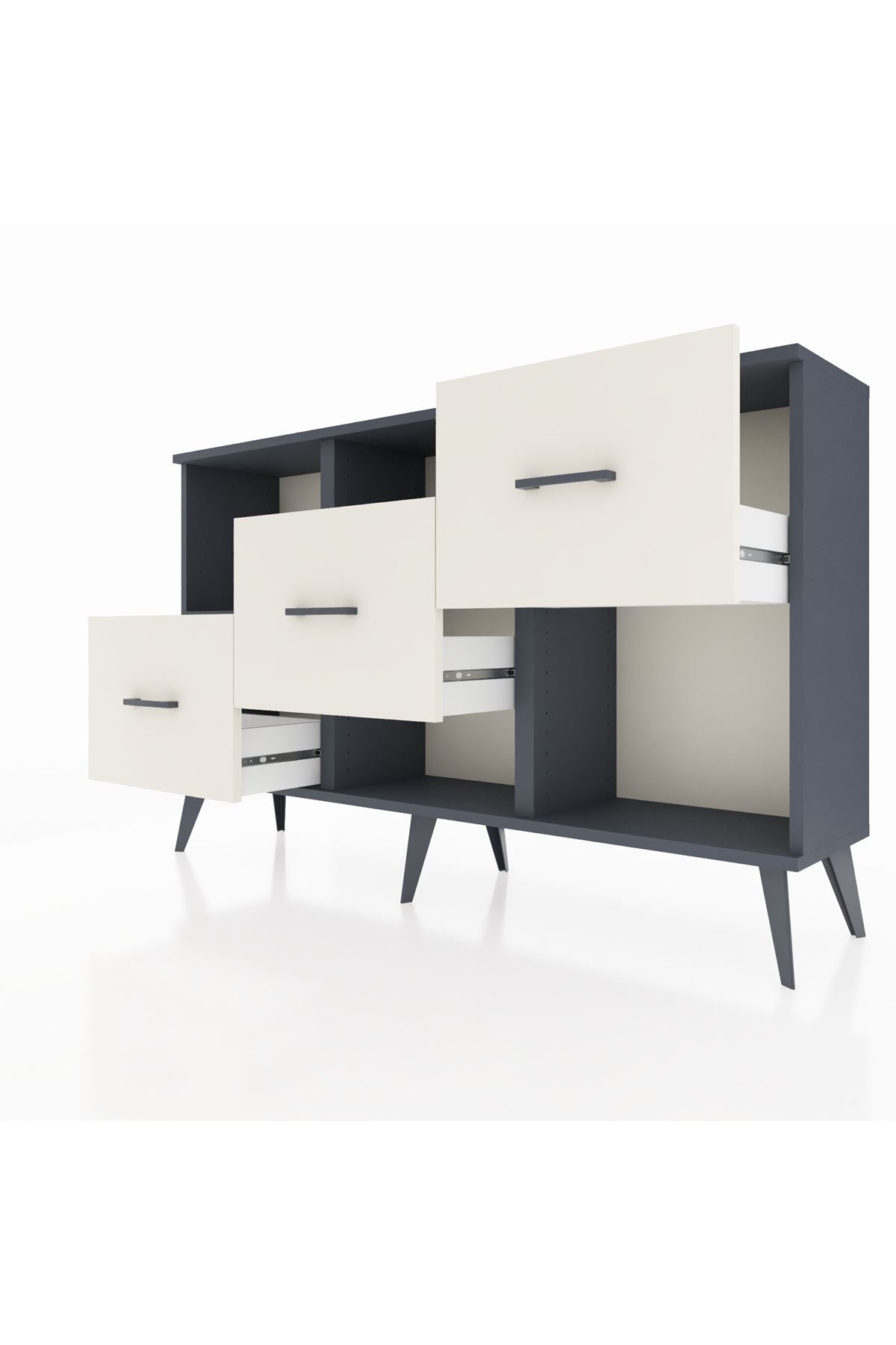 Arges Konsol 2 Raflı 3 Çekmeceli 132x30x83 - S144M005V16A