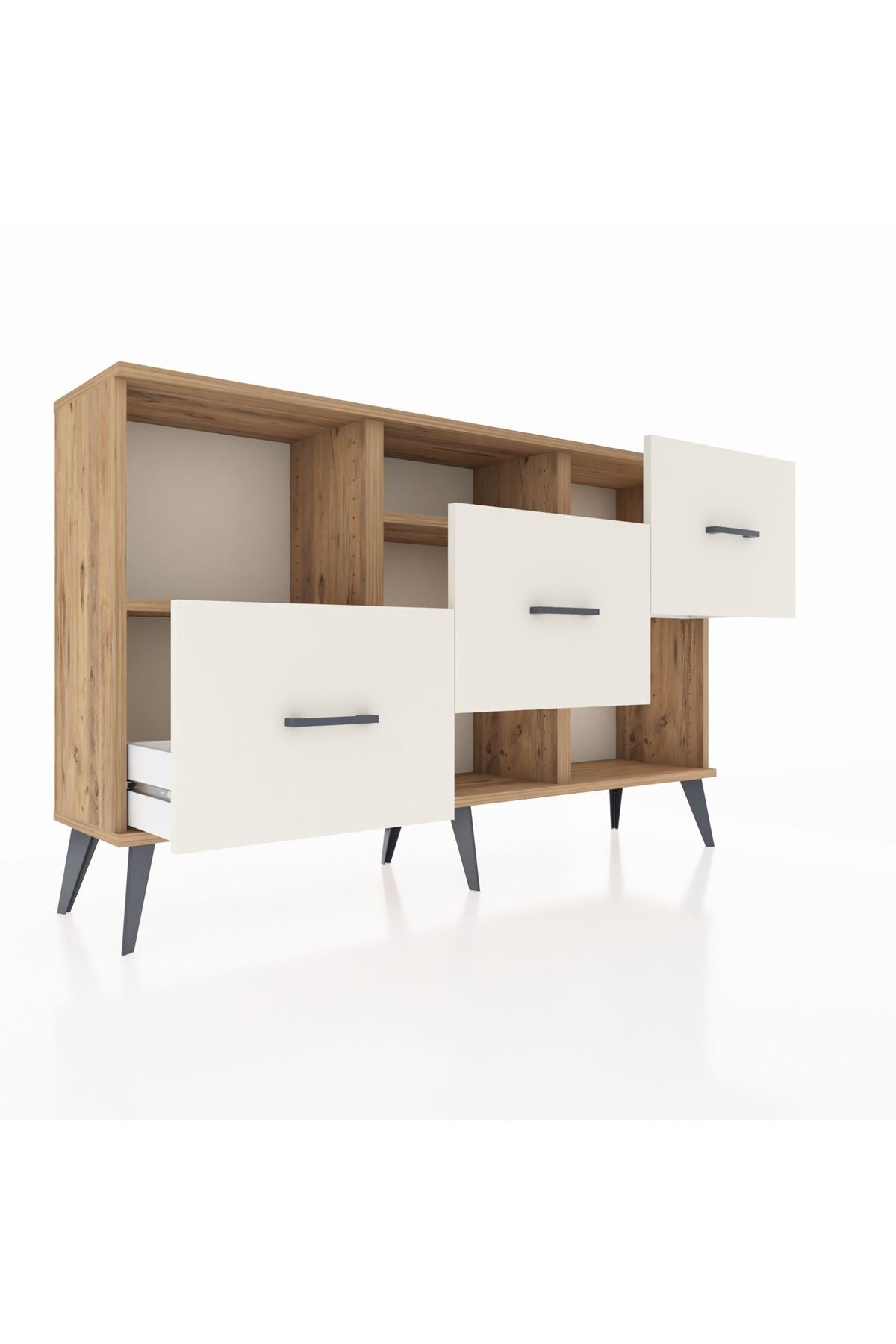 Arges Konsol 2 Raflı 3 Çekmeceli 132x30x83 - S144M005V19A