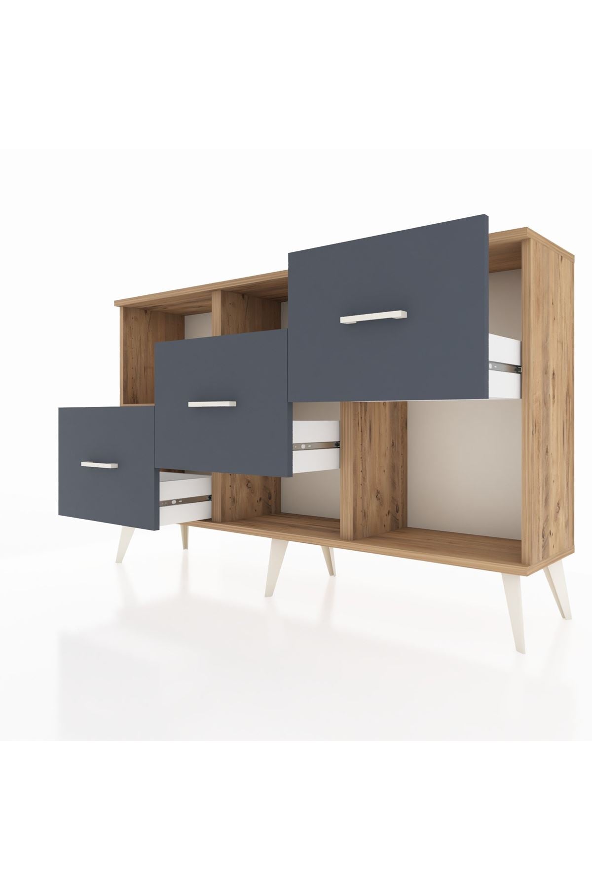 Arges Konsol 2 Raflı 3 Çekmeceli 132x30x83 - S144M005V20A