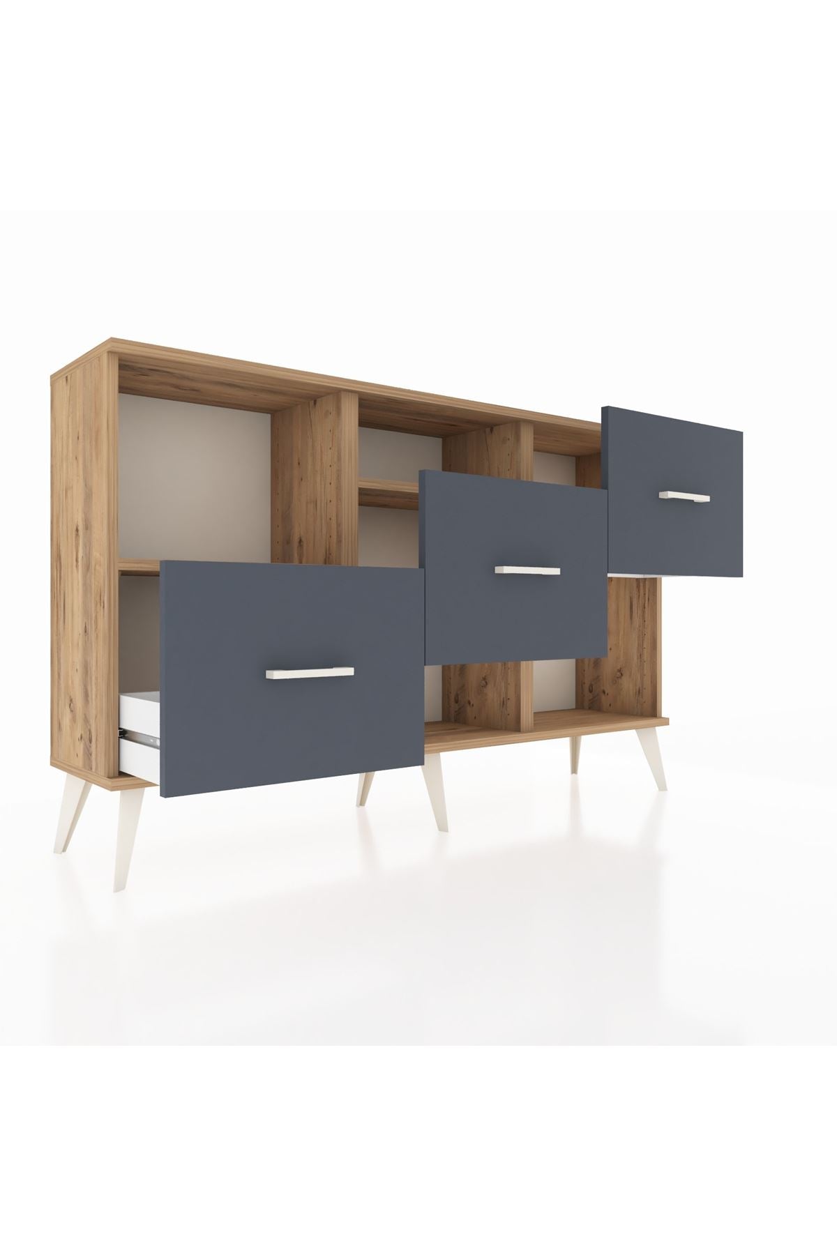 Arges Konsol 2 Raflı 3 Çekmeceli 132x30x83 - S144M005V20A