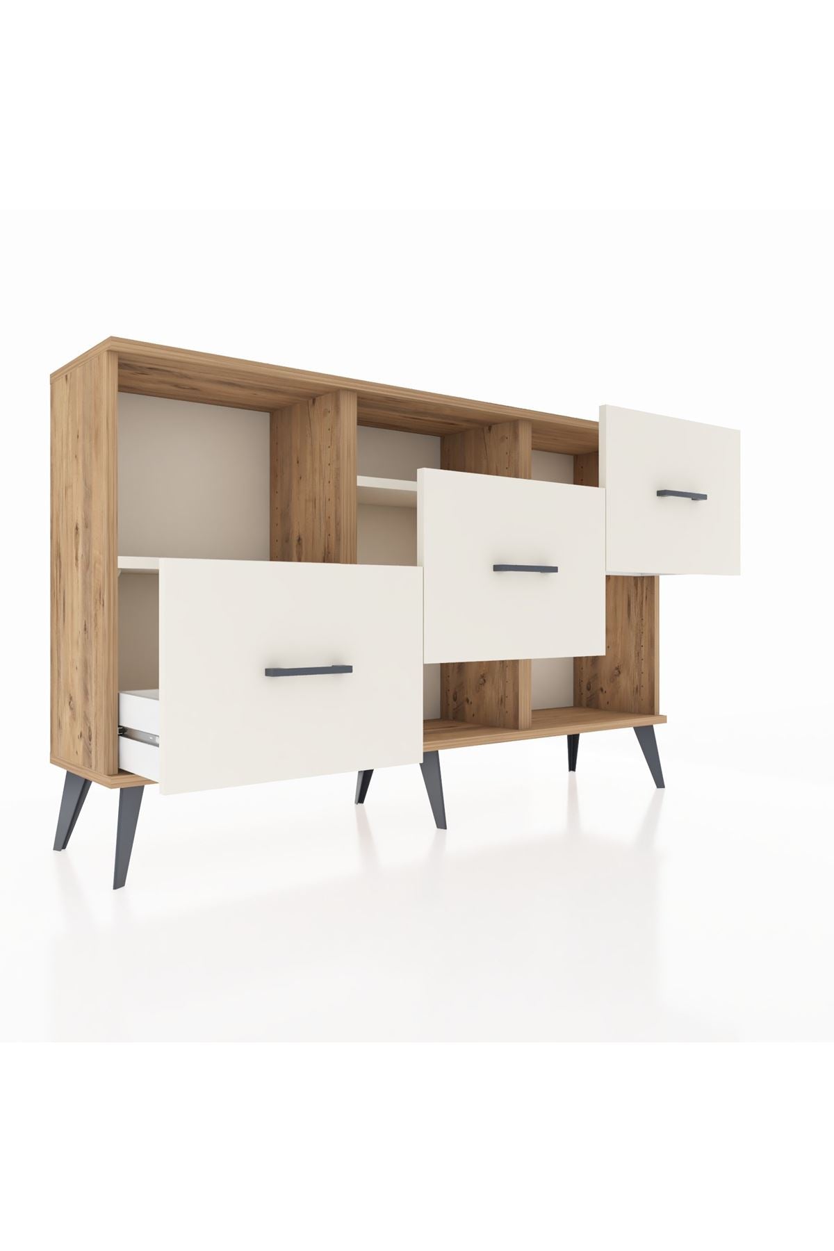 Arges Konsol 2 Raflı 3 Çekmeceli 132x30x83 - S144M005V22A