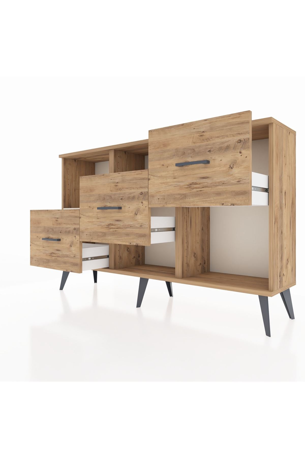 Arges Konsol 2 Raflı 3 Çekmeceli 132x30x83 - S144M005V24A