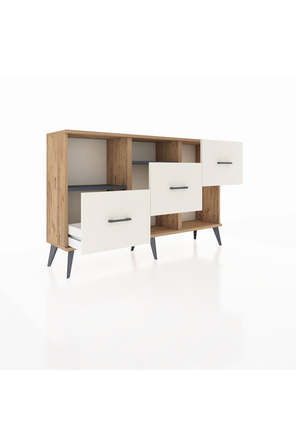 Arges Konsol 2 Raflı 3 Çekmeceli 132x30x83 - S144M005V25A