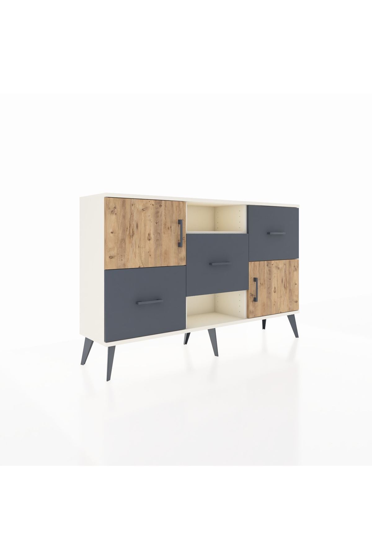 Arges Konsol 2 Raflı 3 Çekmeceli 2 Kapaklı 132x30x83 - S144M006V02A