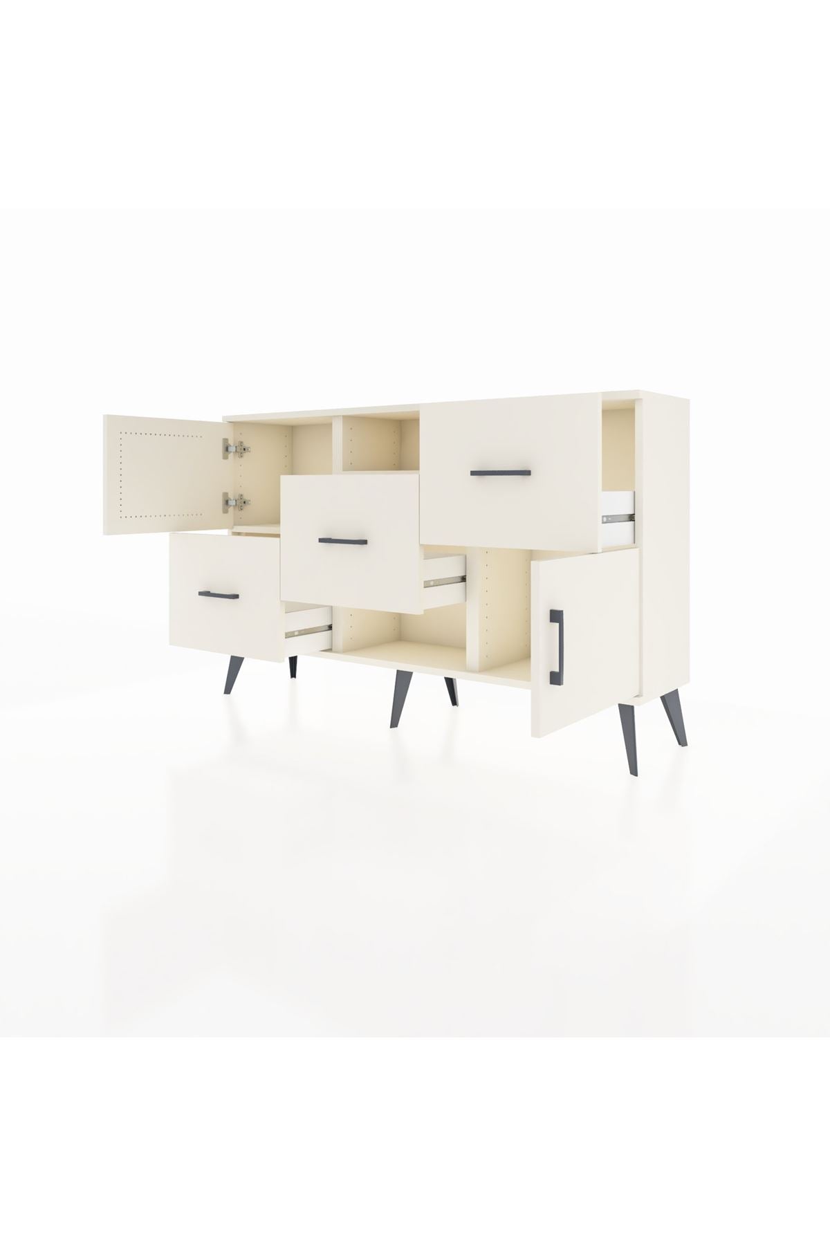 Arges Konsol 2 Raflı 3 Çekmeceli 2 Kapaklı 132x30x83 - S144M006V04A