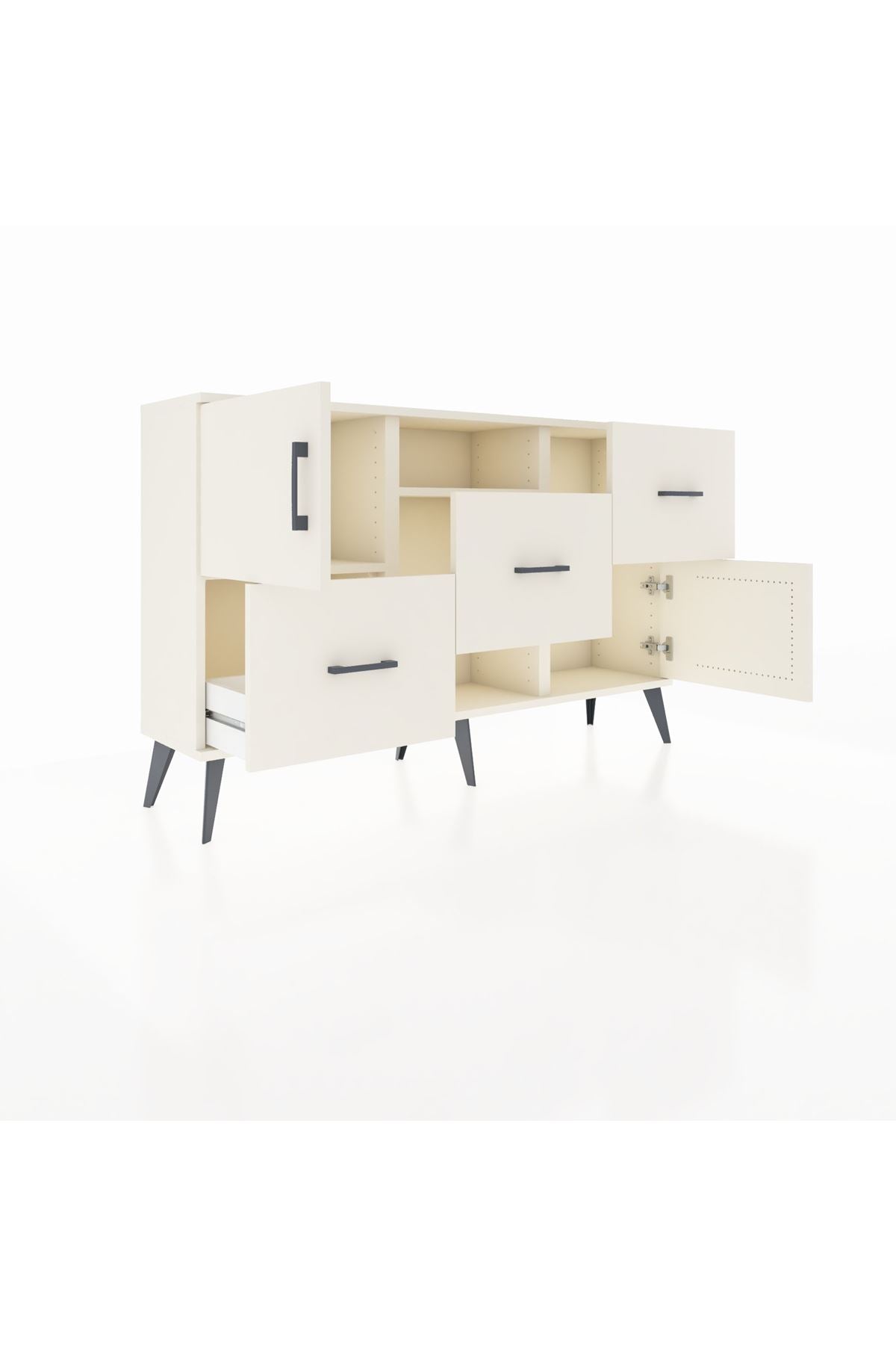 Arges Konsol 2 Raflı 3 Çekmeceli 2 Kapaklı 132x30x83 - S144M006V04A