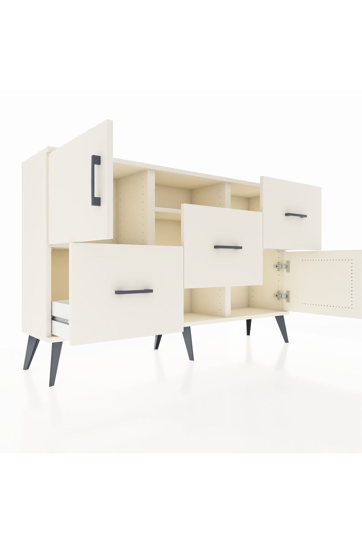 Arges Konsol 2 Raflı 3 Çekmeceli 2 Kapaklı 132x30x83 - S144M006V04A