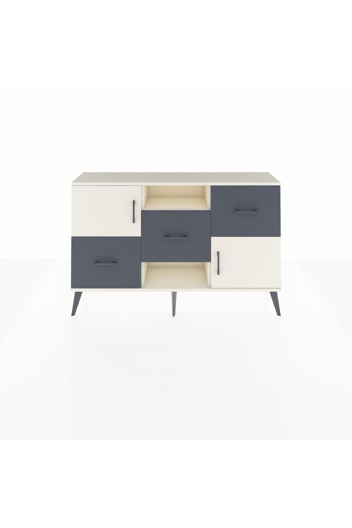 Arges Konsol 2 Raflı 3 Çekmeceli 2 Kapaklı 132x30x83 - S144M006V05A