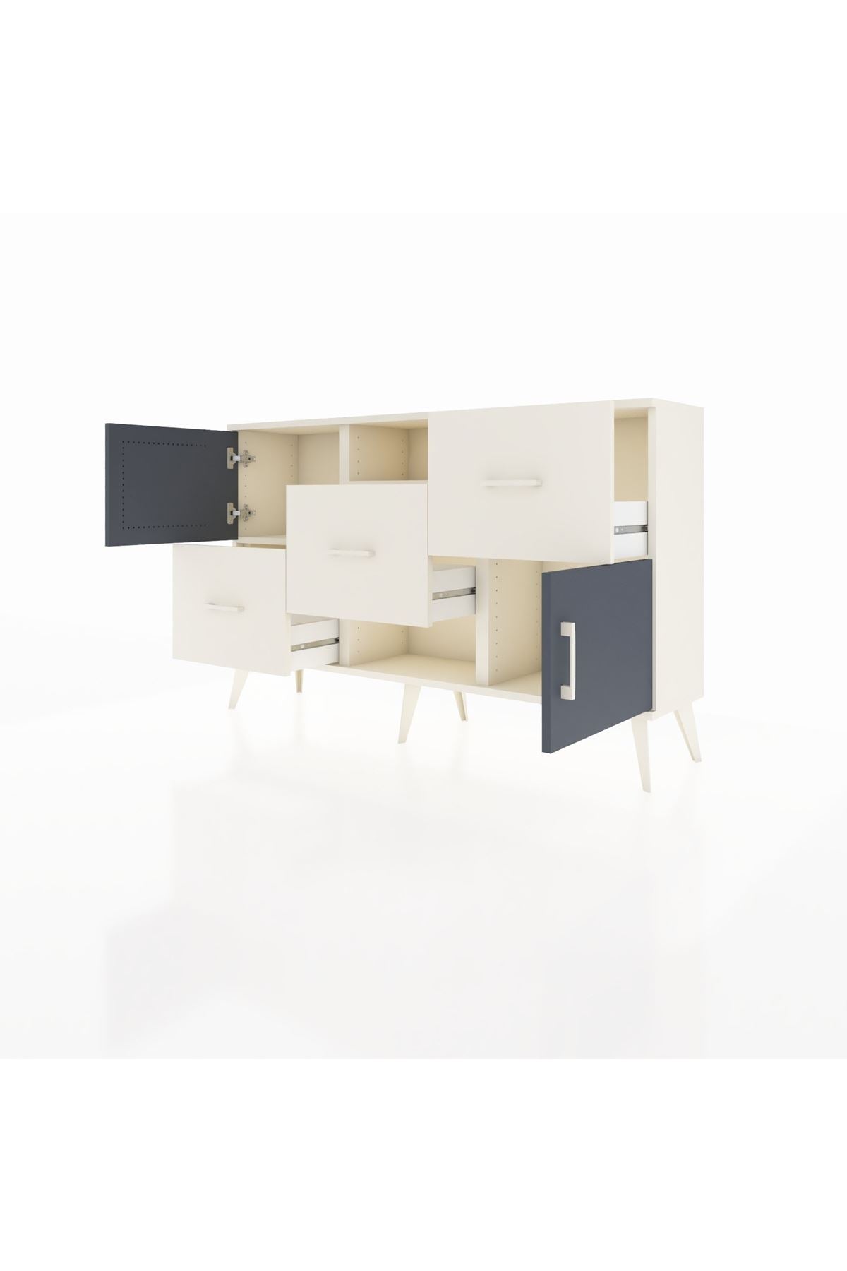 Arges Konsol 2 Raflı 3 Çekmeceli 2 Kapaklı 132x30x83 - S144M006V07A