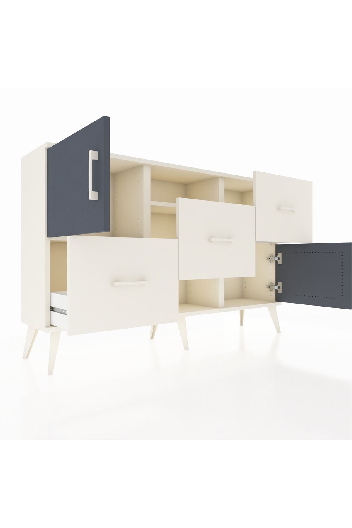 Arges Konsol 2 Raflı 3 Çekmeceli 2 Kapaklı 132x30x83 - S144M006V07A