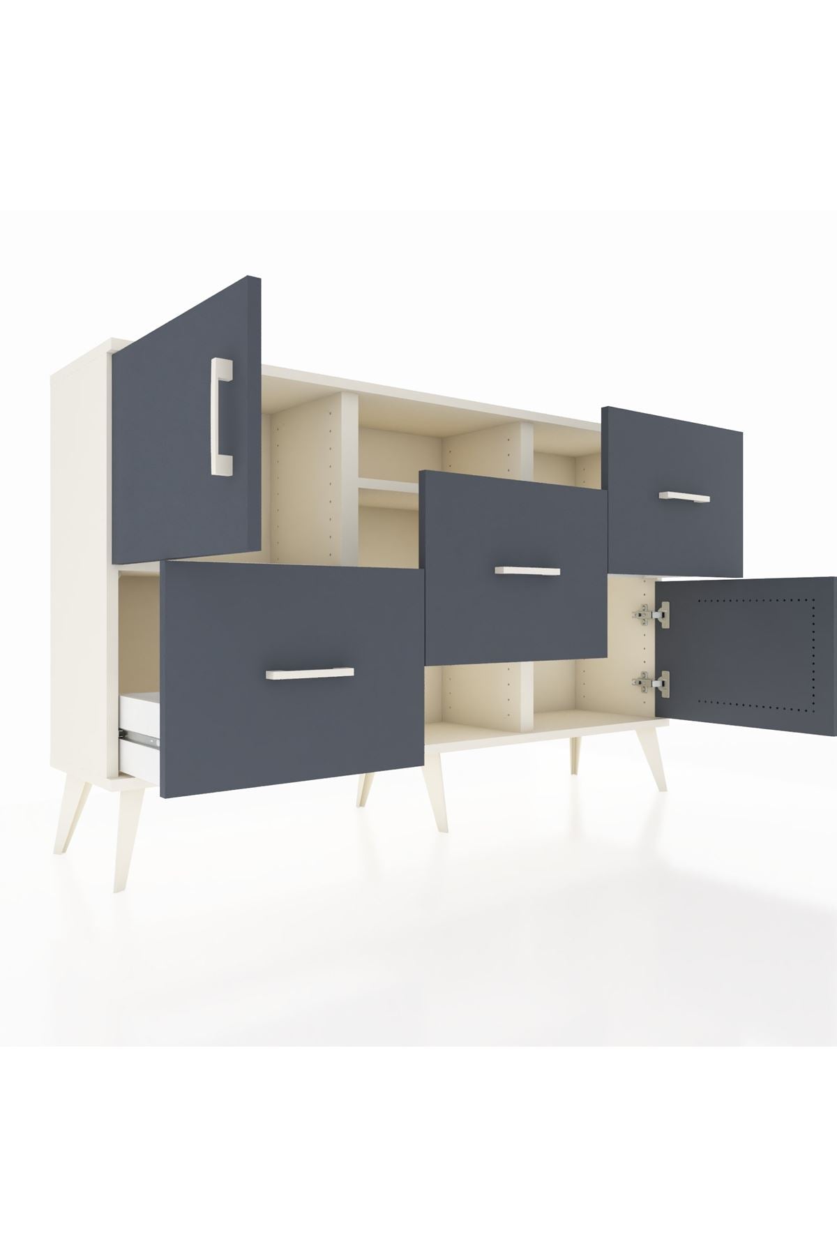 Arges Konsol 2 Raflı 3 Çekmeceli 2 Kapaklı 132x30x83 - S144M006V08A