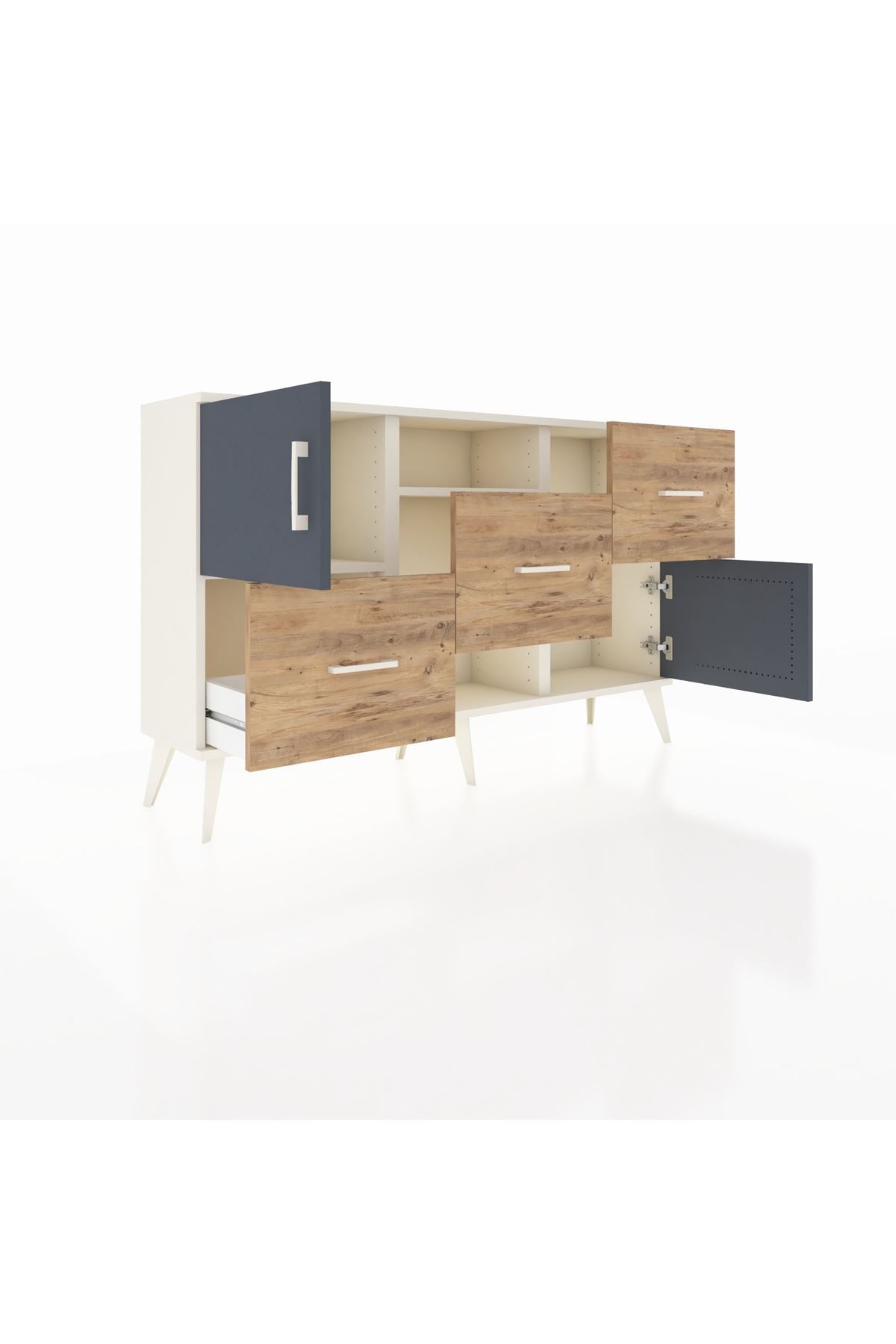 Arges Konsol 2 Raflı 3 Çekmeceli 2 Kapaklı 132x30x83 - S144M006V09A