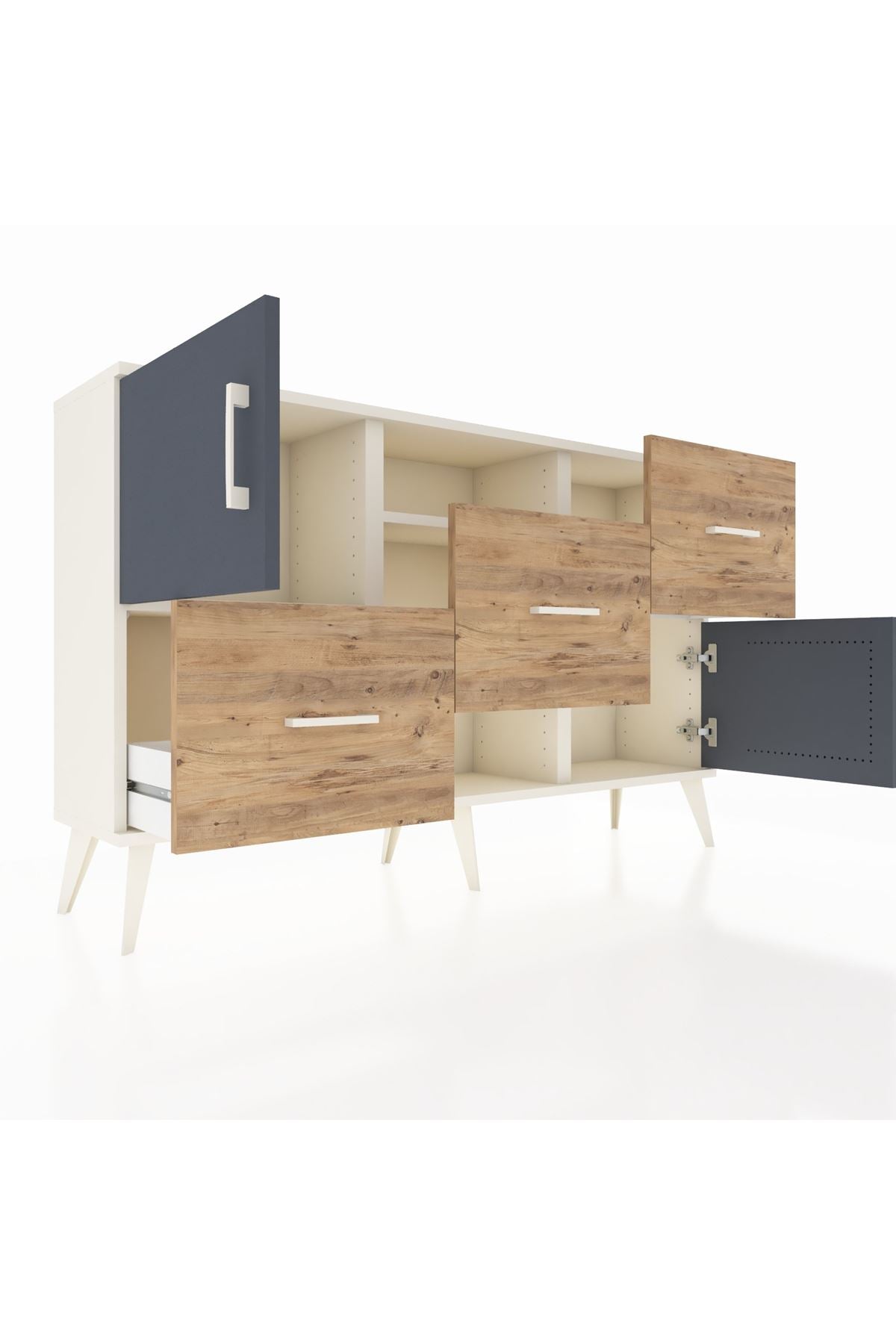 Arges Konsol 2 Raflı 3 Çekmeceli 2 Kapaklı 132x30x83 - S144M006V09A