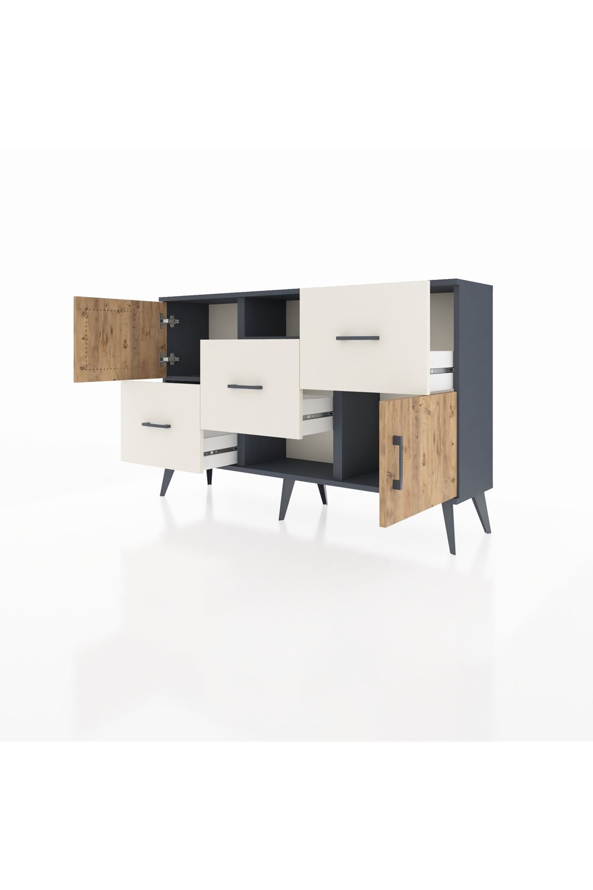 Arges Konsol 2 Raflı 3 Çekmeceli 2 Kapaklı 132x30x83 - S144M006V10A