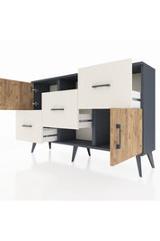 Arges Konsol 2 Raflı 3 Çekmeceli 2 Kapaklı 132x30x83 - S144M006V10A