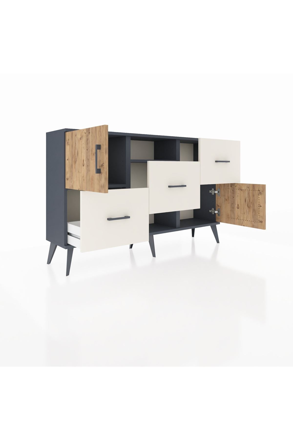 Arges Konsol 2 Raflı 3 Çekmeceli 2 Kapaklı 132x30x83 - S144M006V10A