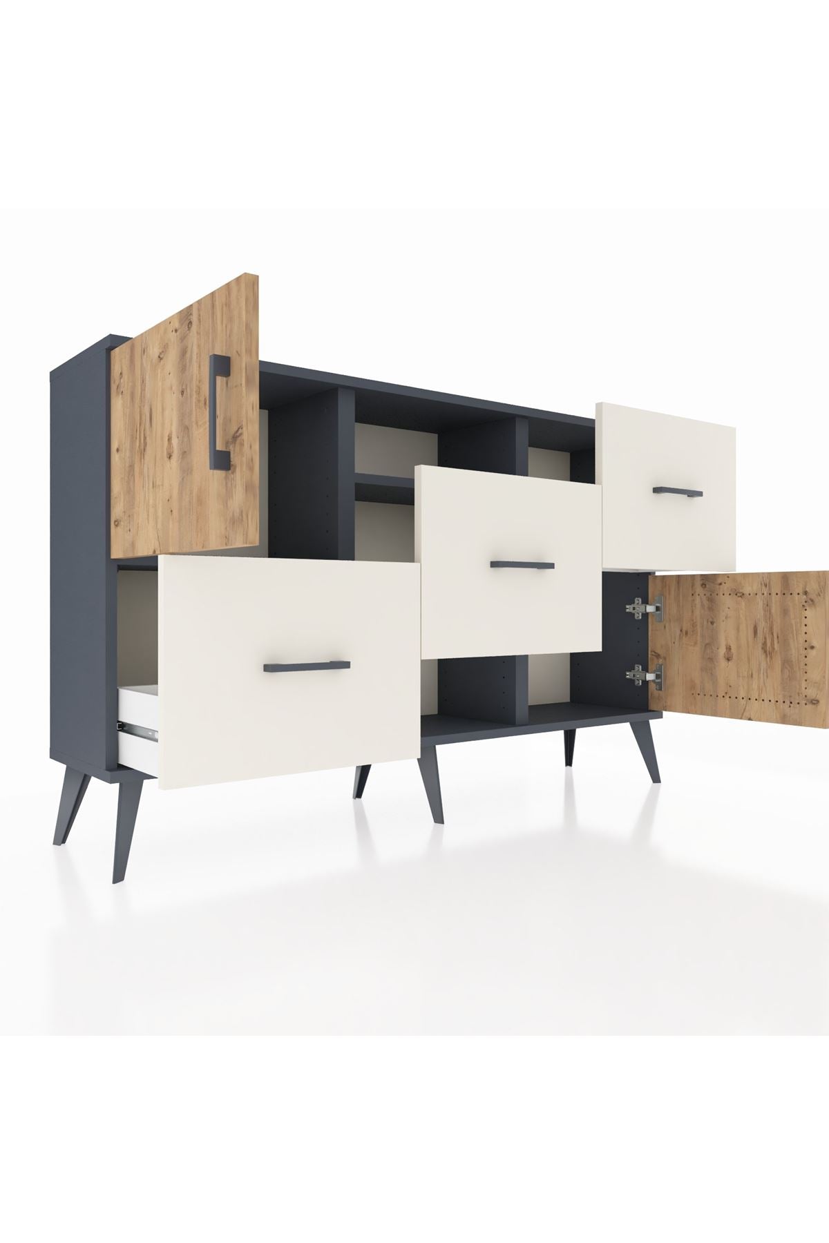 Arges Konsol 2 Raflı 3 Çekmeceli 2 Kapaklı 132x30x83 - S144M006V10A