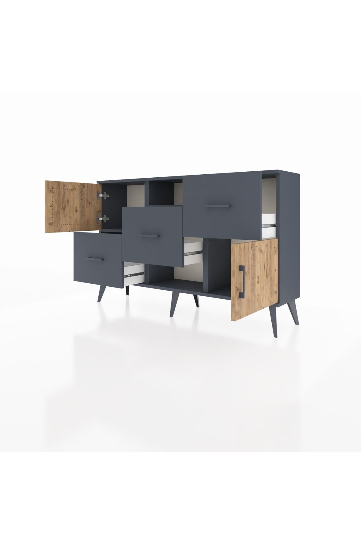 Arges Konsol 2 Raflı 3 Çekmeceli 2 Kapaklı 132x30x83 - S144M006V11A