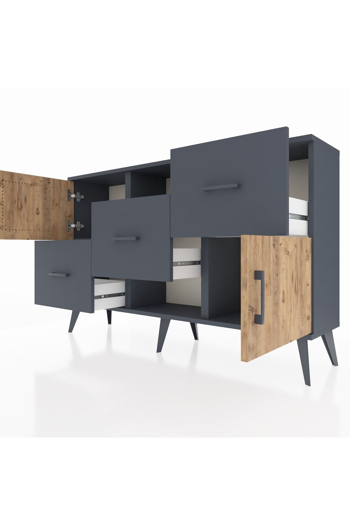 Arges Konsol 2 Raflı 3 Çekmeceli 2 Kapaklı 132x30x83 - S144M006V11A