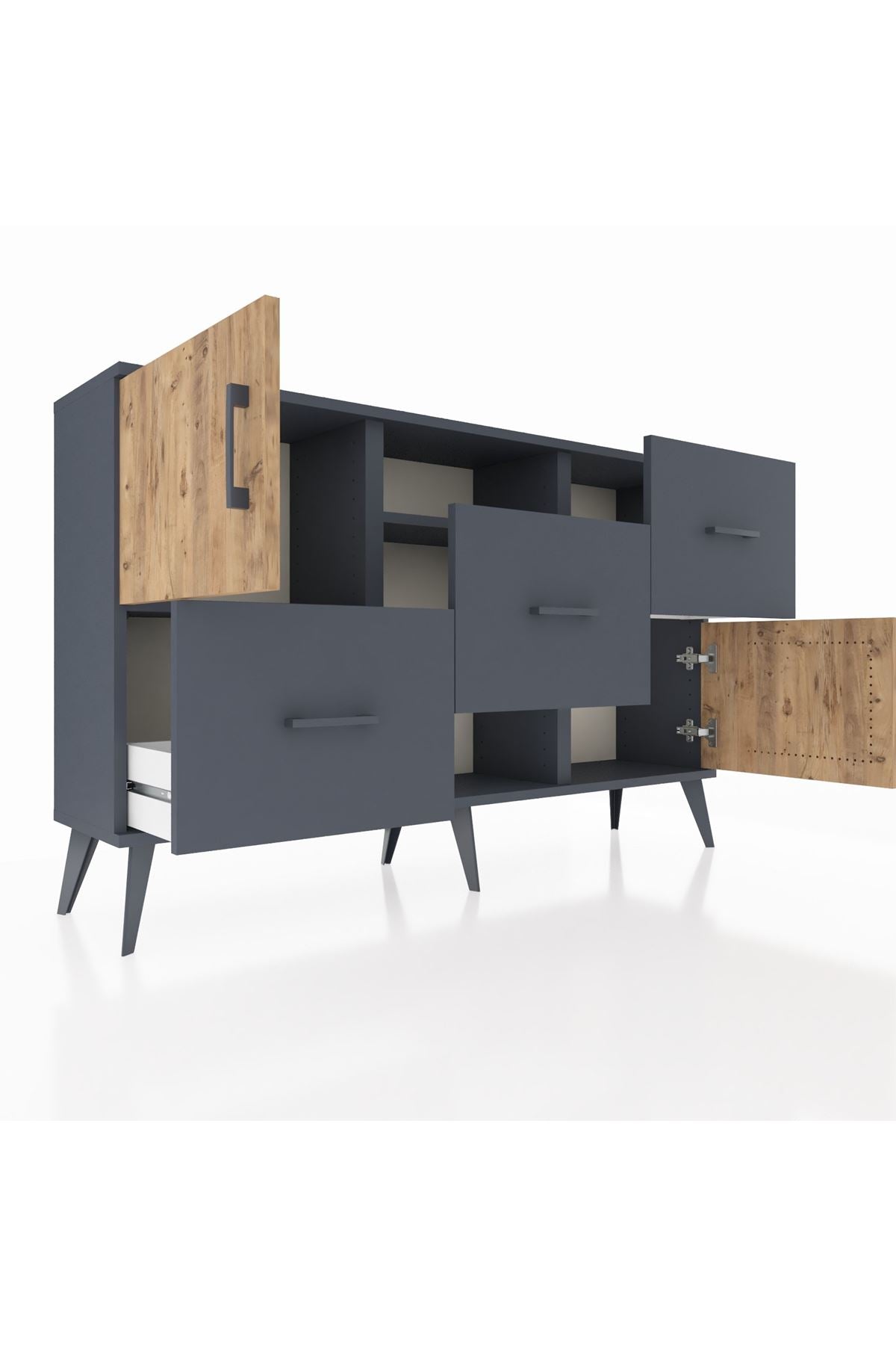 Arges Konsol 2 Raflı 3 Çekmeceli 2 Kapaklı 132x30x83 - S144M006V11A