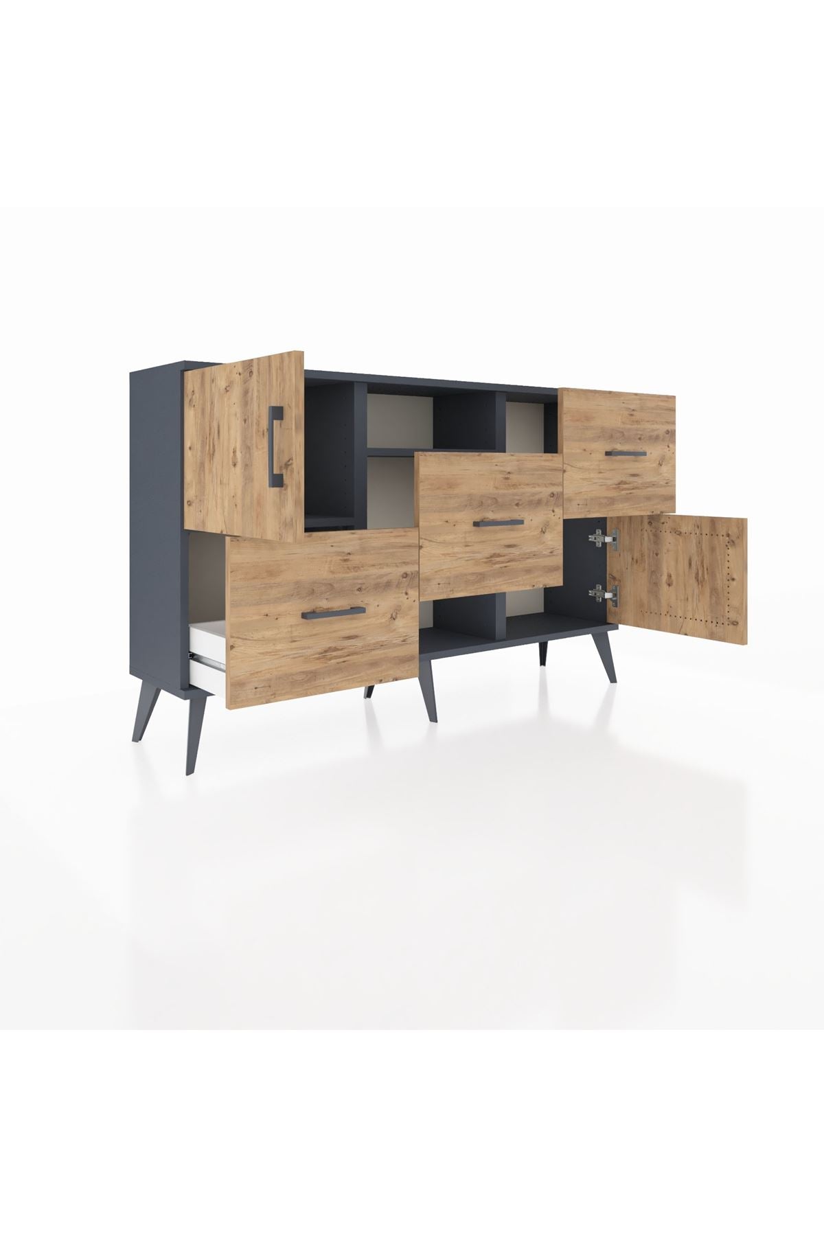 Arges Konsol 2 Raflı 3 Çekmeceli 2 Kapaklı 132x30x83 - S144M006V12A