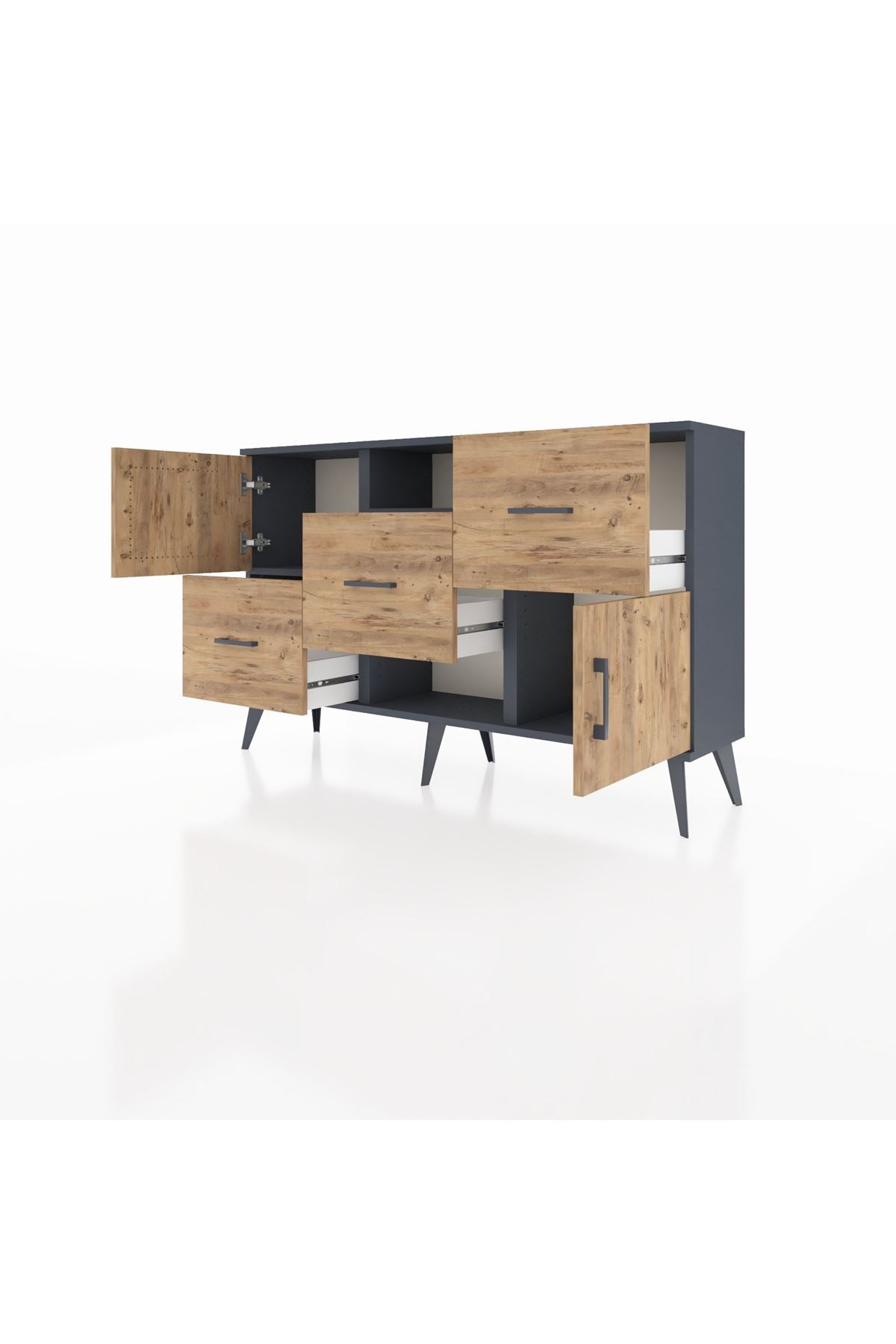 Arges Konsol 2 Raflı 3 Çekmeceli 2 Kapaklı 132x30x83 - S144M006V12A