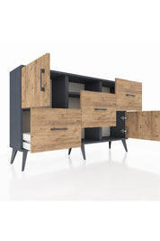 Arges Konsol 2 Raflı 3 Çekmeceli 2 Kapaklı 132x30x83 - S144M006V12A