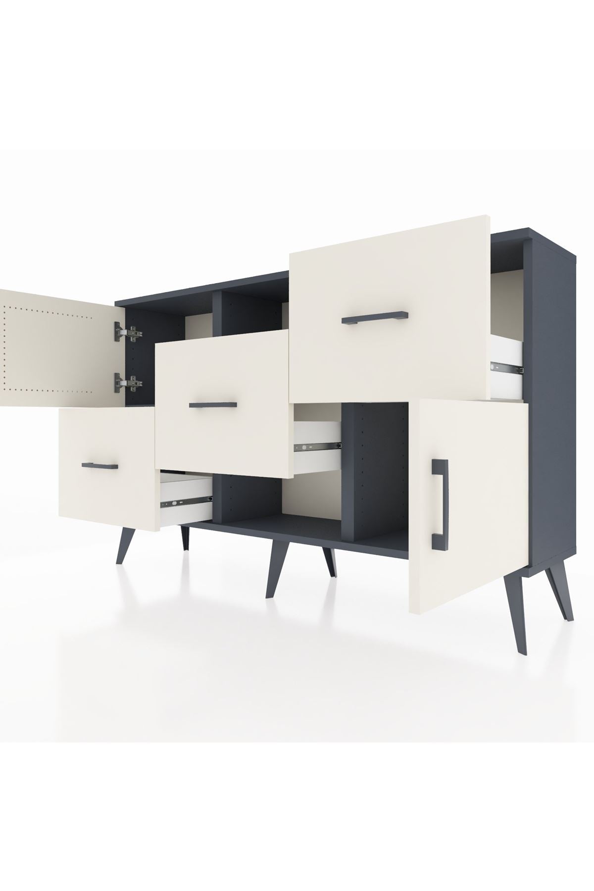 Arges Konsol 2 Raflı 3 Çekmeceli 2 Kapaklı 132x30x83 - S144M006V13A