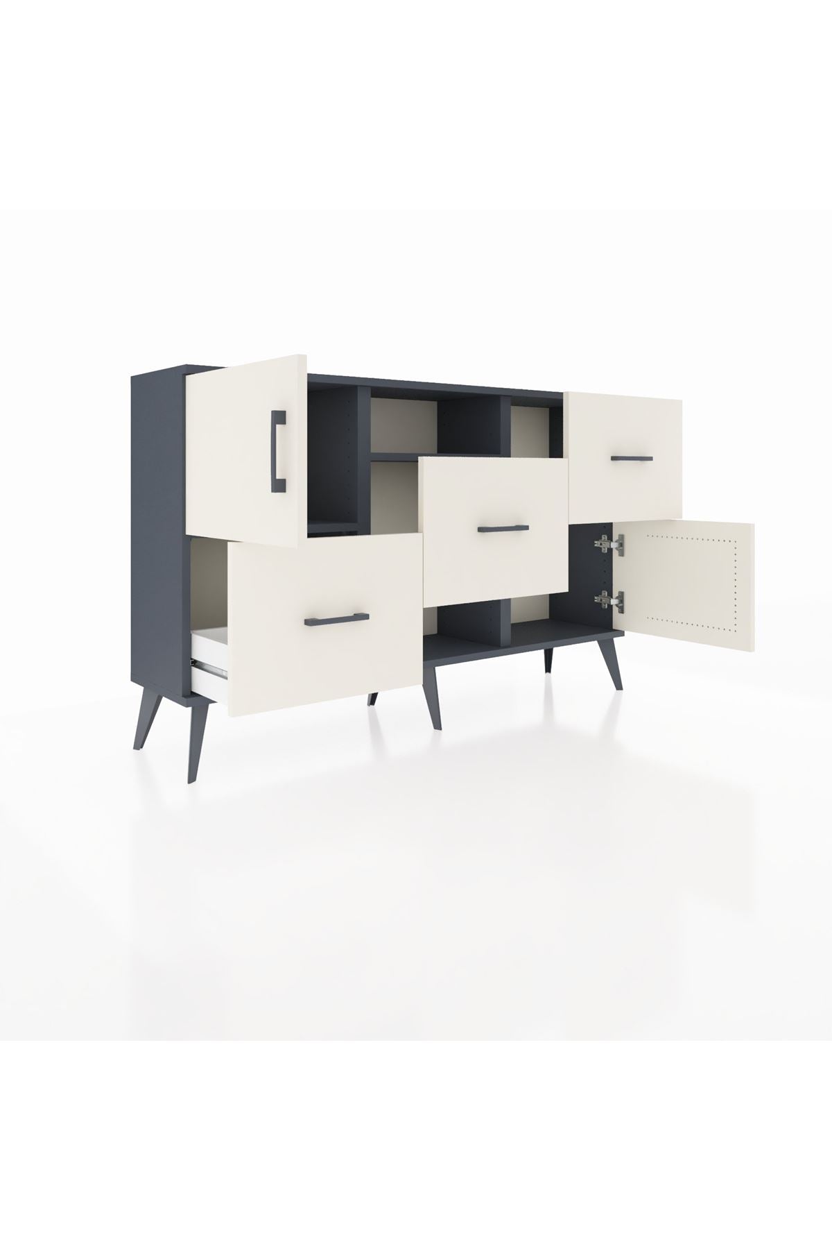 Arges Konsol 2 Raflı 3 Çekmeceli 2 Kapaklı 132x30x83 - S144M006V13A