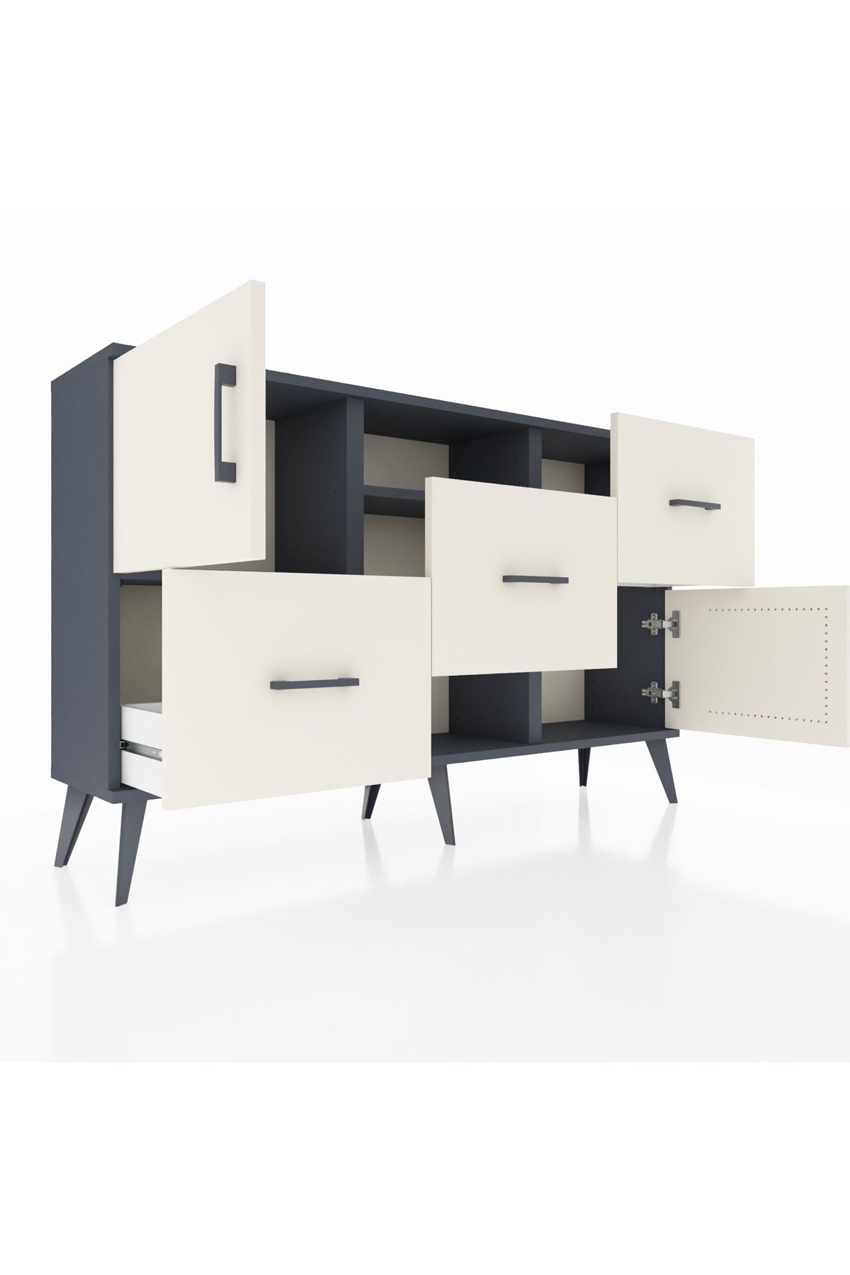 Arges Konsol 2 Raflı 3 Çekmeceli 2 Kapaklı 132x30x83 - S144M006V13A