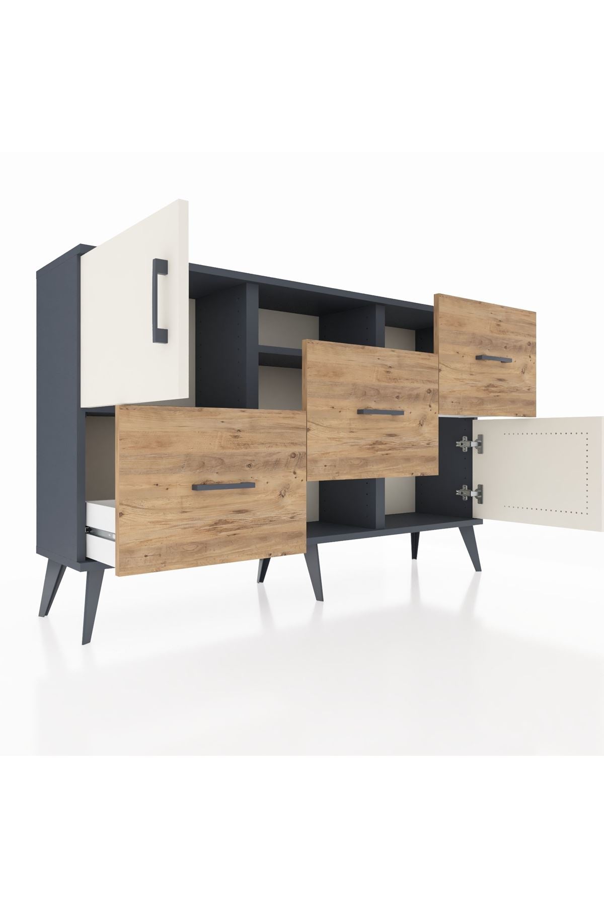 Arges Konsol 2 Raflı 3 Çekmeceli 2 Kapaklı 132x30x83 - S144M006V15A