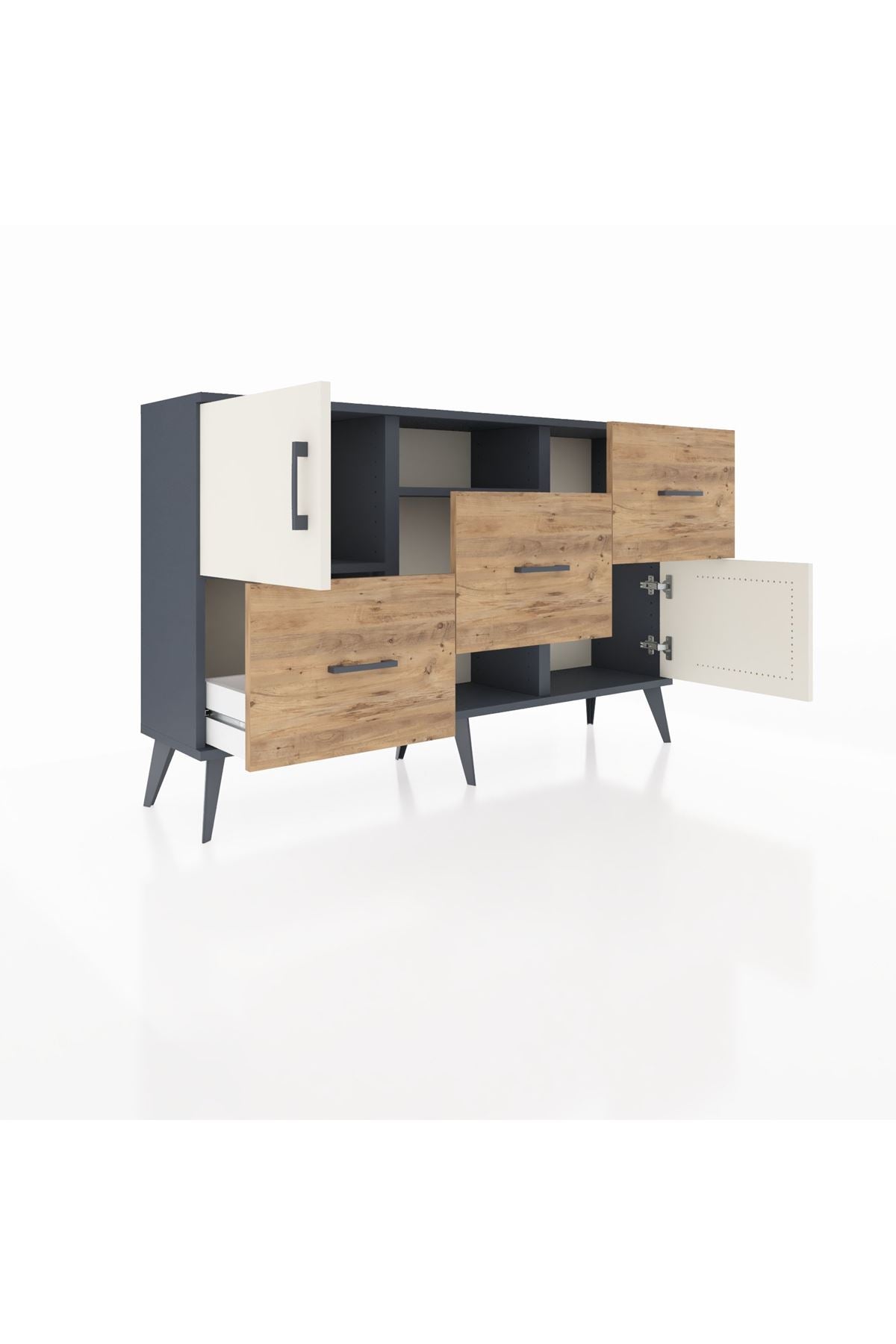 Arges Konsol 2 Raflı 3 Çekmeceli 2 Kapaklı 132x30x83 - S144M006V15A