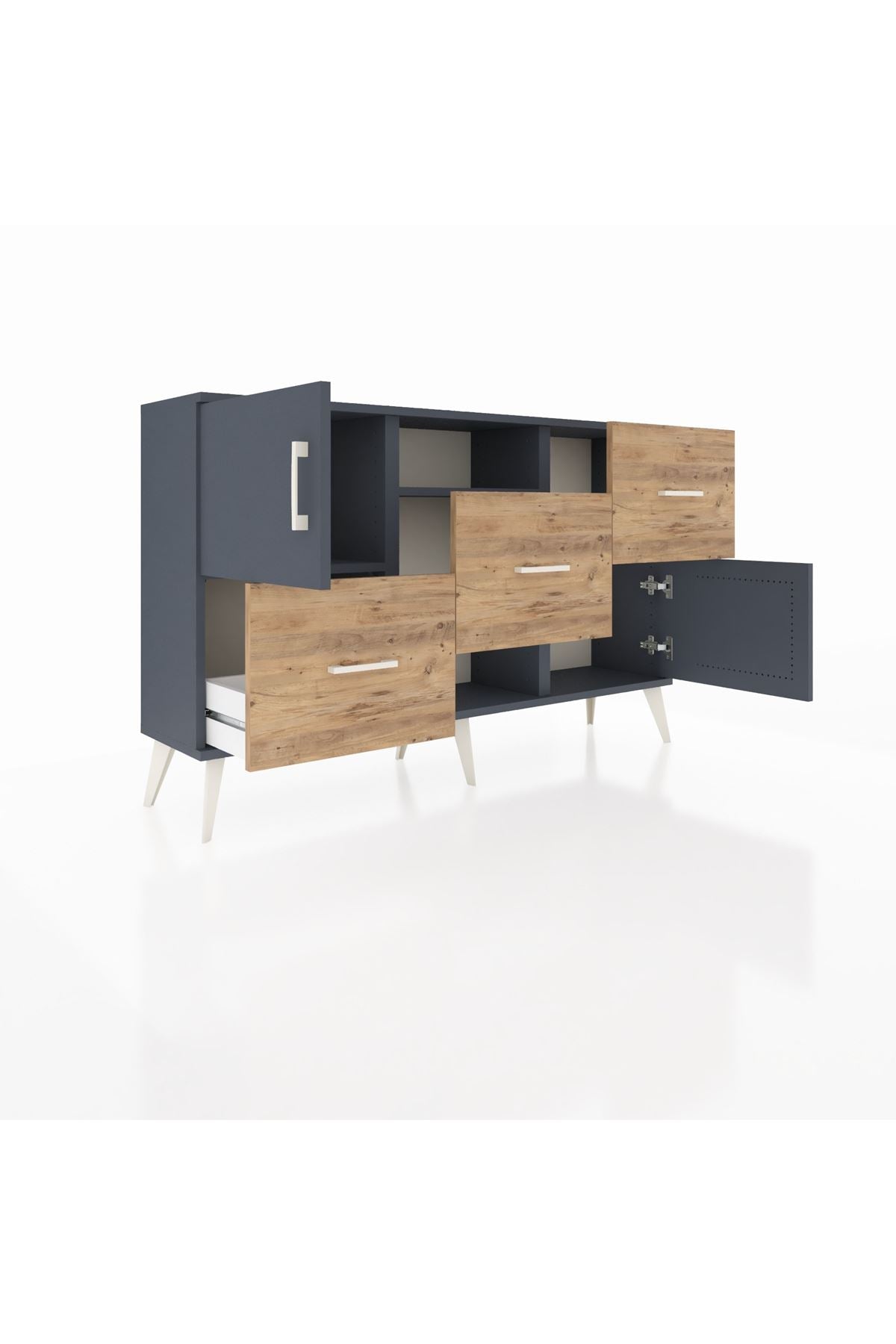 Arges Konsol 2 Raflı 3 Çekmeceli 2 Kapaklı 132x30x83 - S144M006V18A